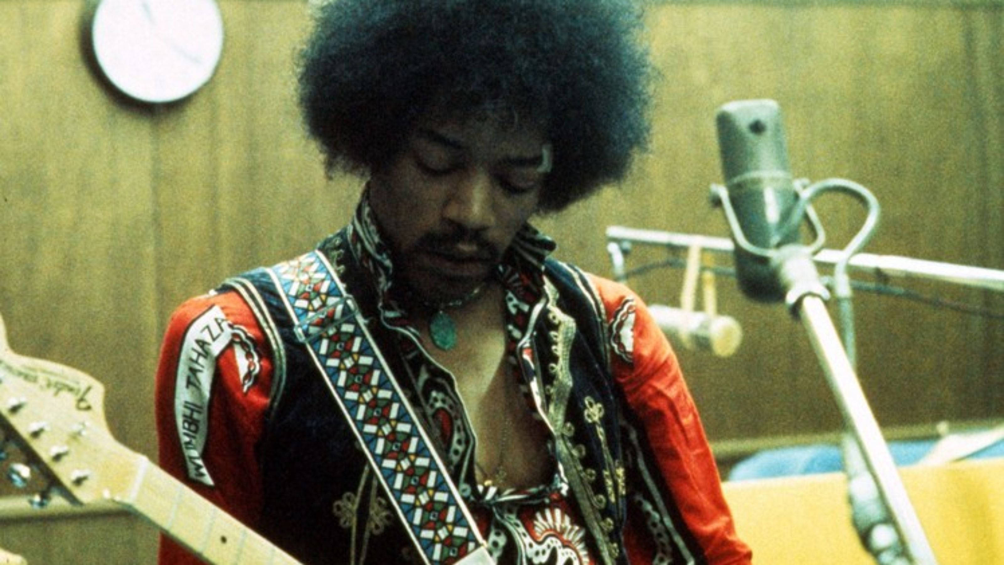 Jimi Hendrix, electric guitar, recording studio, 2K Desktop Wallpaper