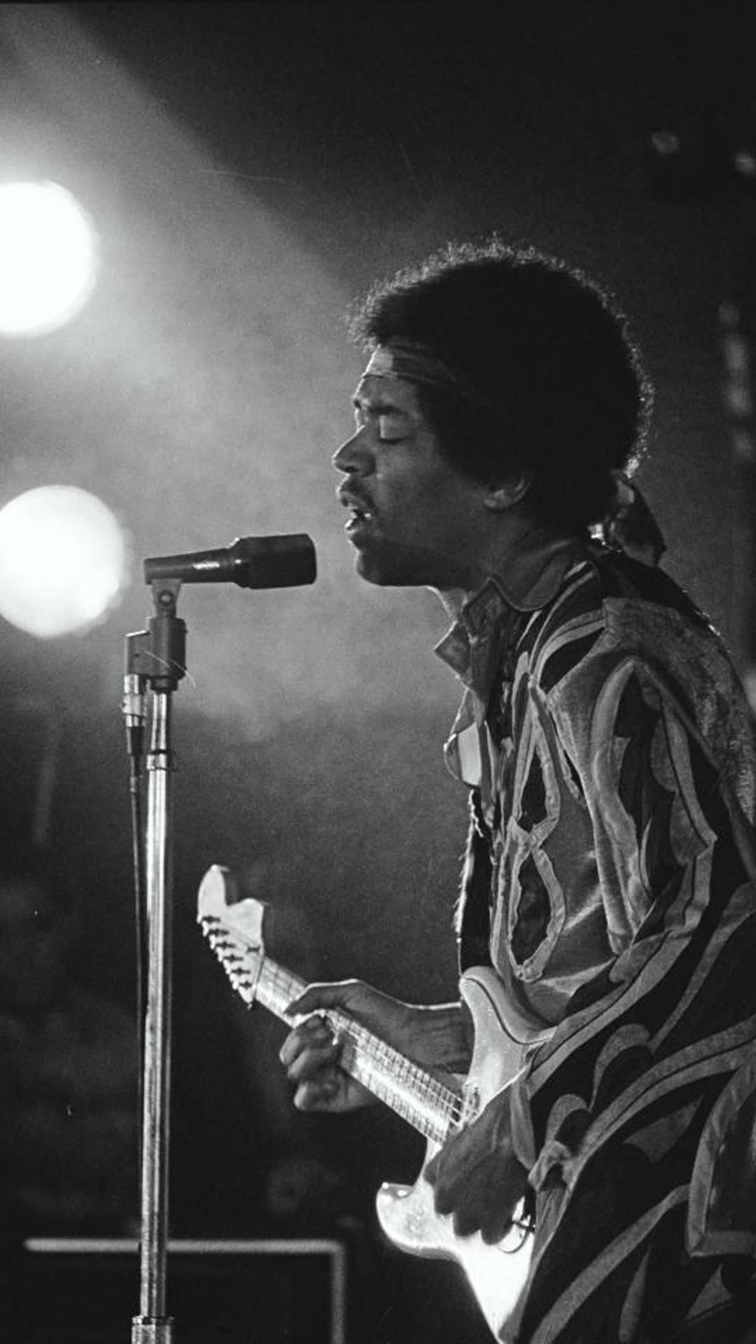 Jimi Hendrix, singing, eyes closed, Full HD Phone Wallpaper