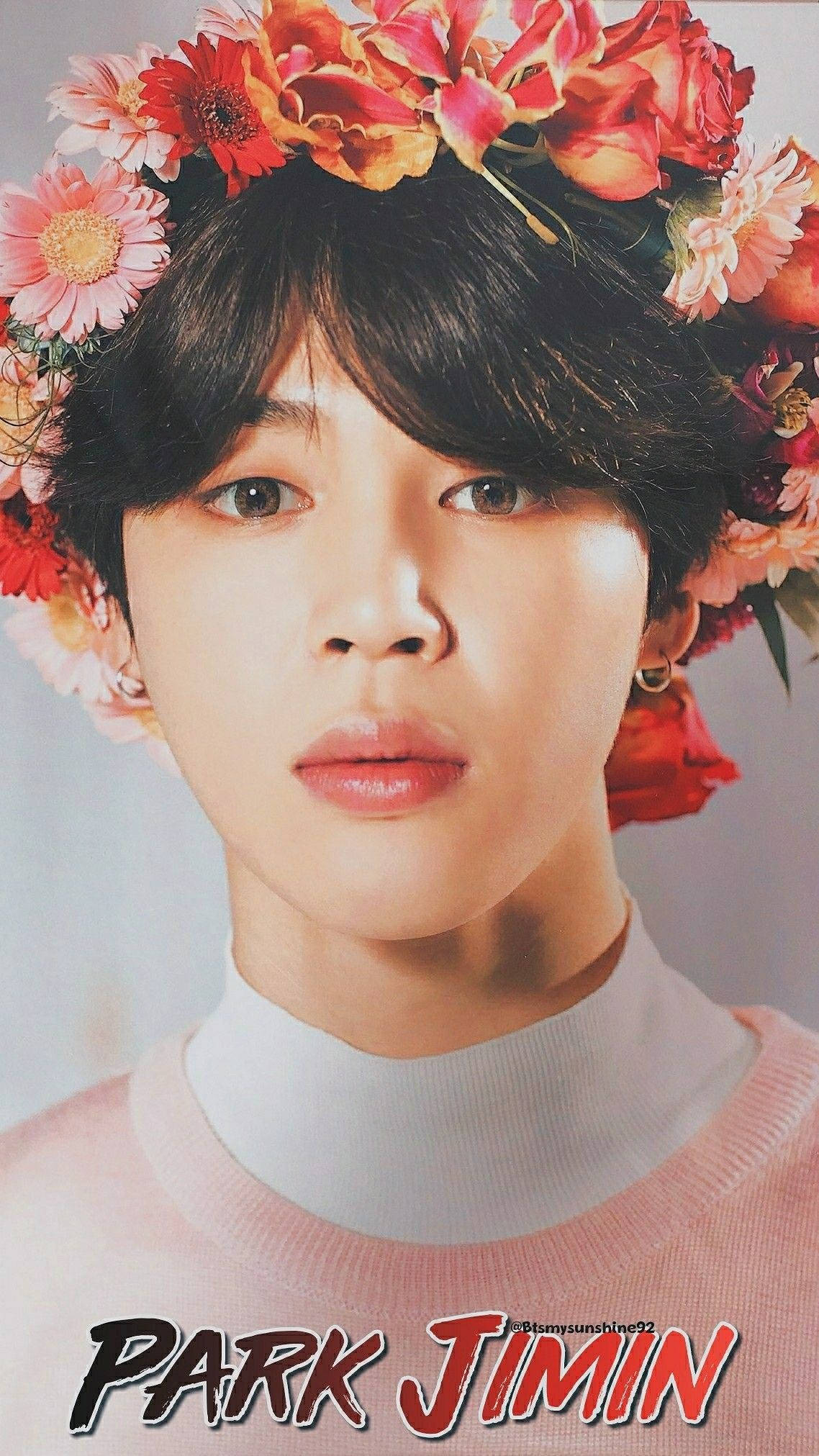 Jimin BTS, flower crown, vibrant floral crown, Full HD Phone Wallpaper