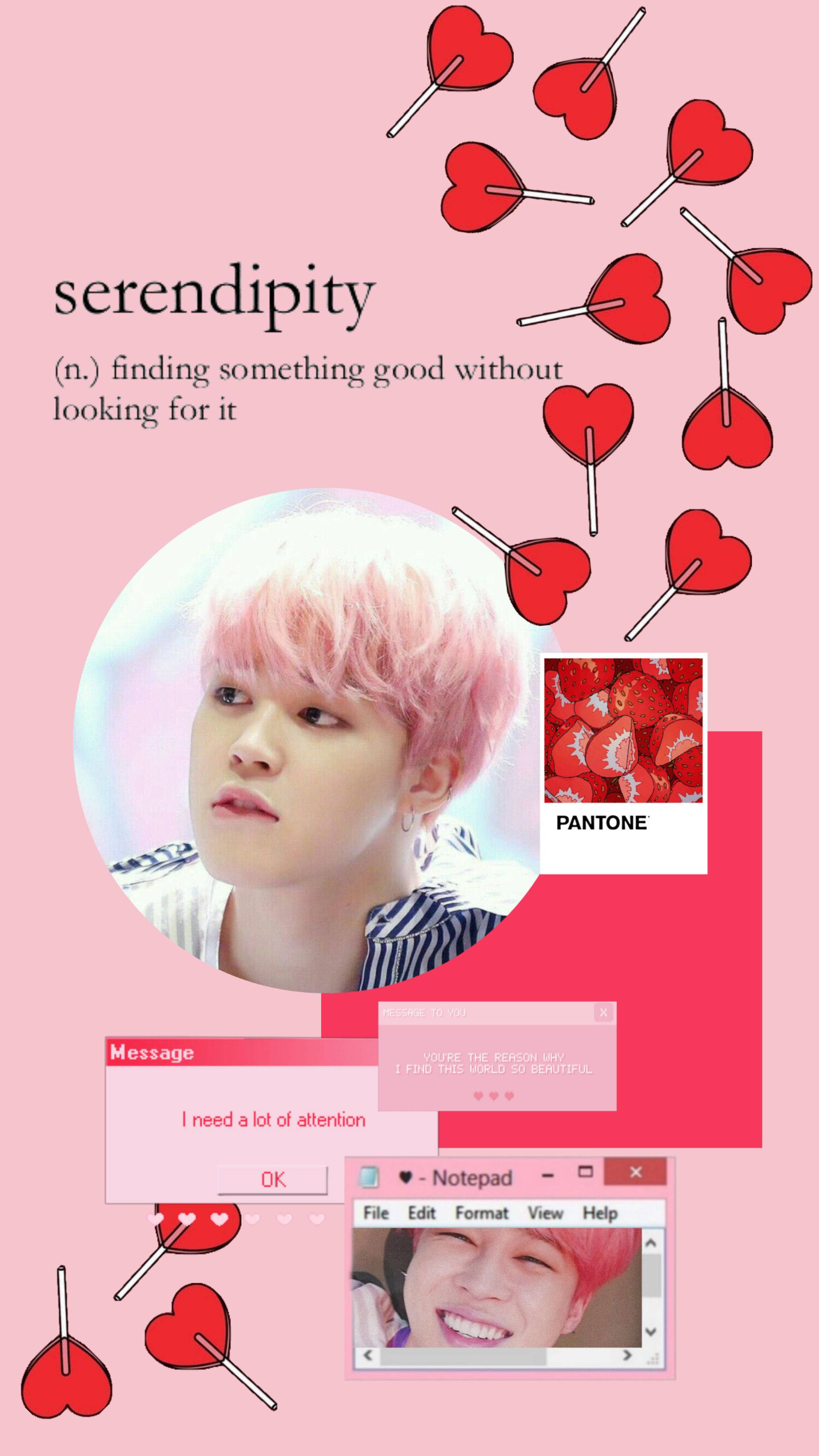 Jimin BTS, Cute Serendipity, pink-themed, 2K Phone Wallpaper
