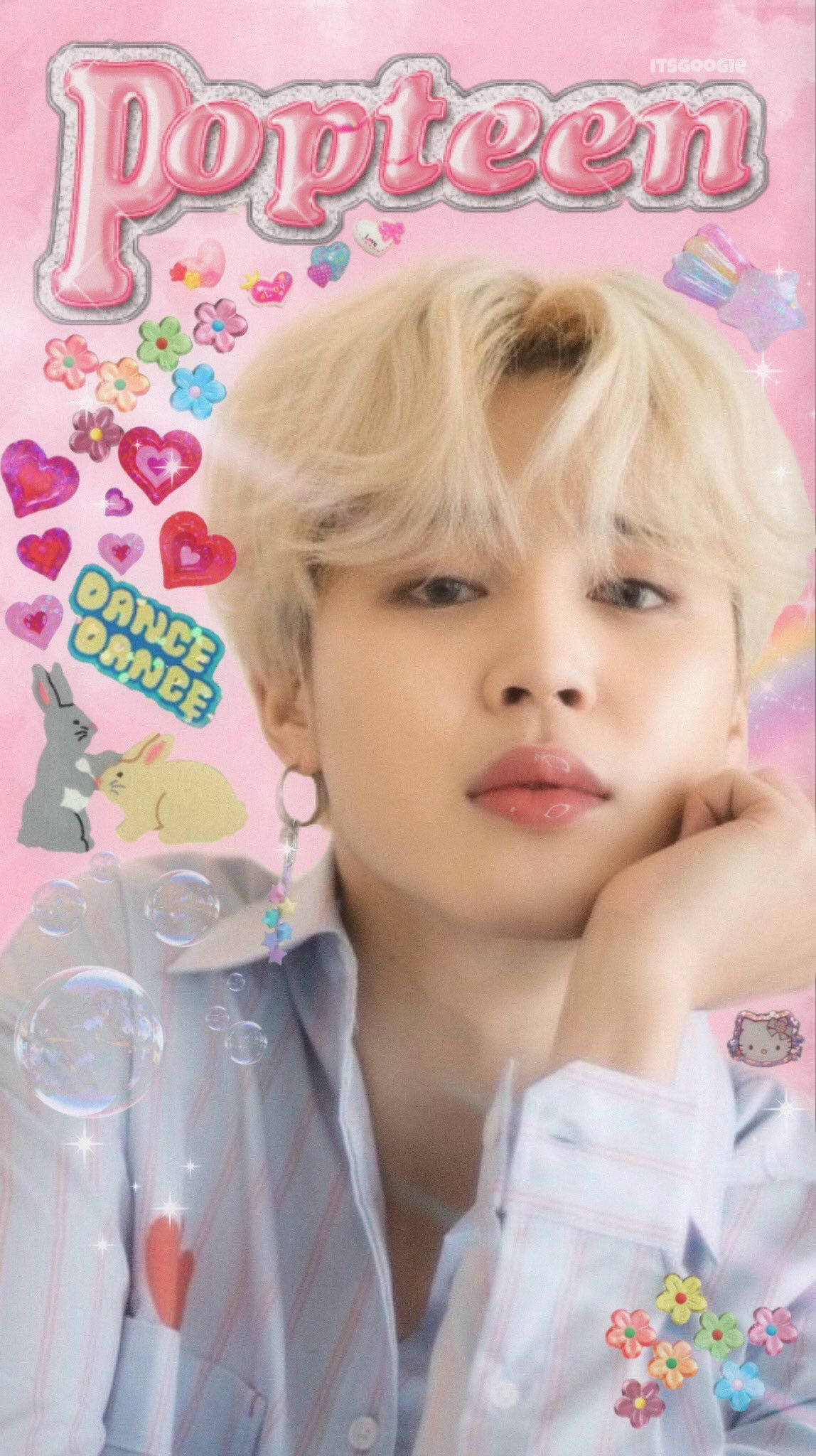Jimin BTS, pink aesthetic, vibrant pink background, Full HD Phone Wallpaper