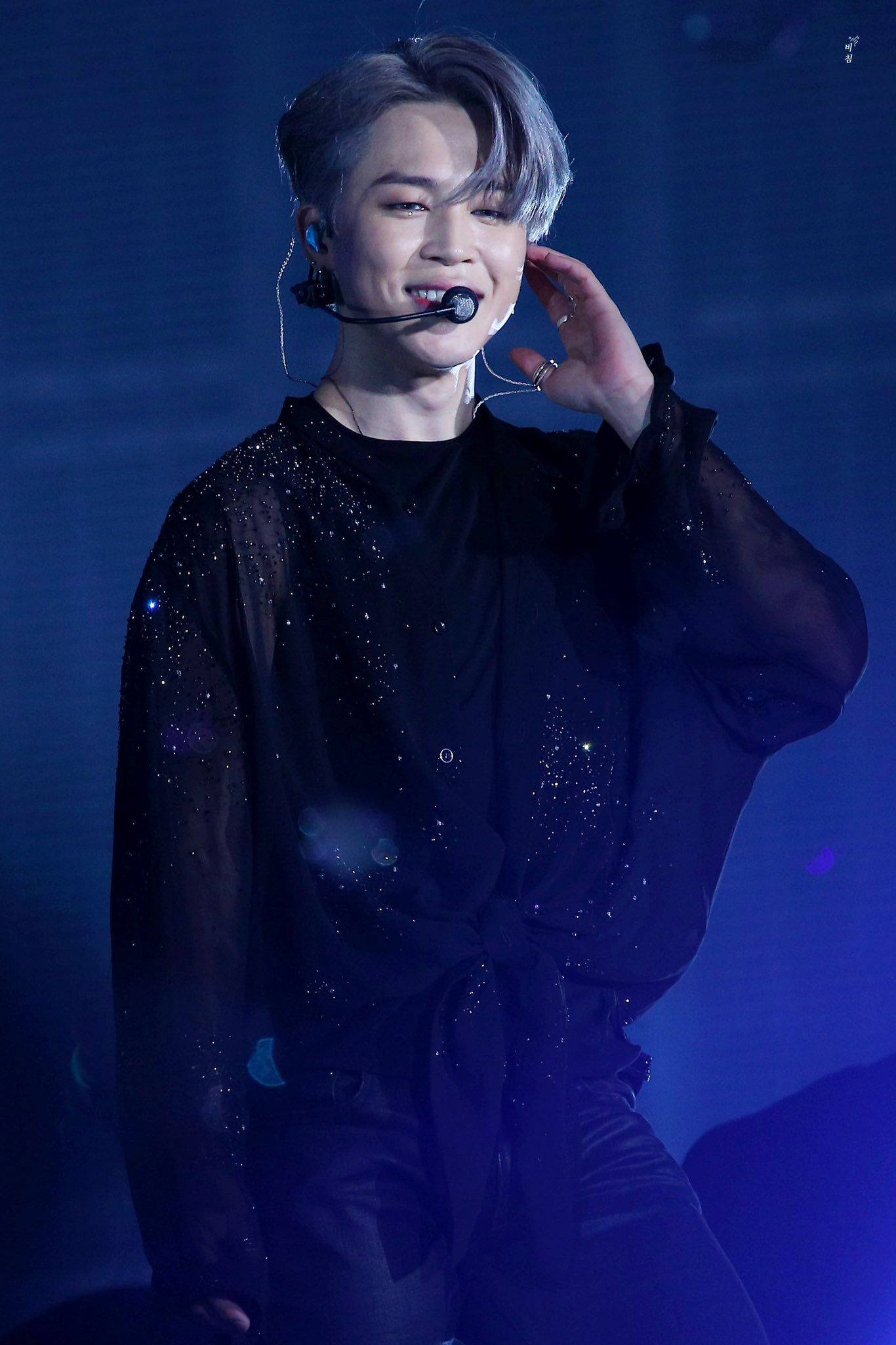 Jimin BTS, silver hair, sparkling black outfit, Full HD Phone Wallpaper