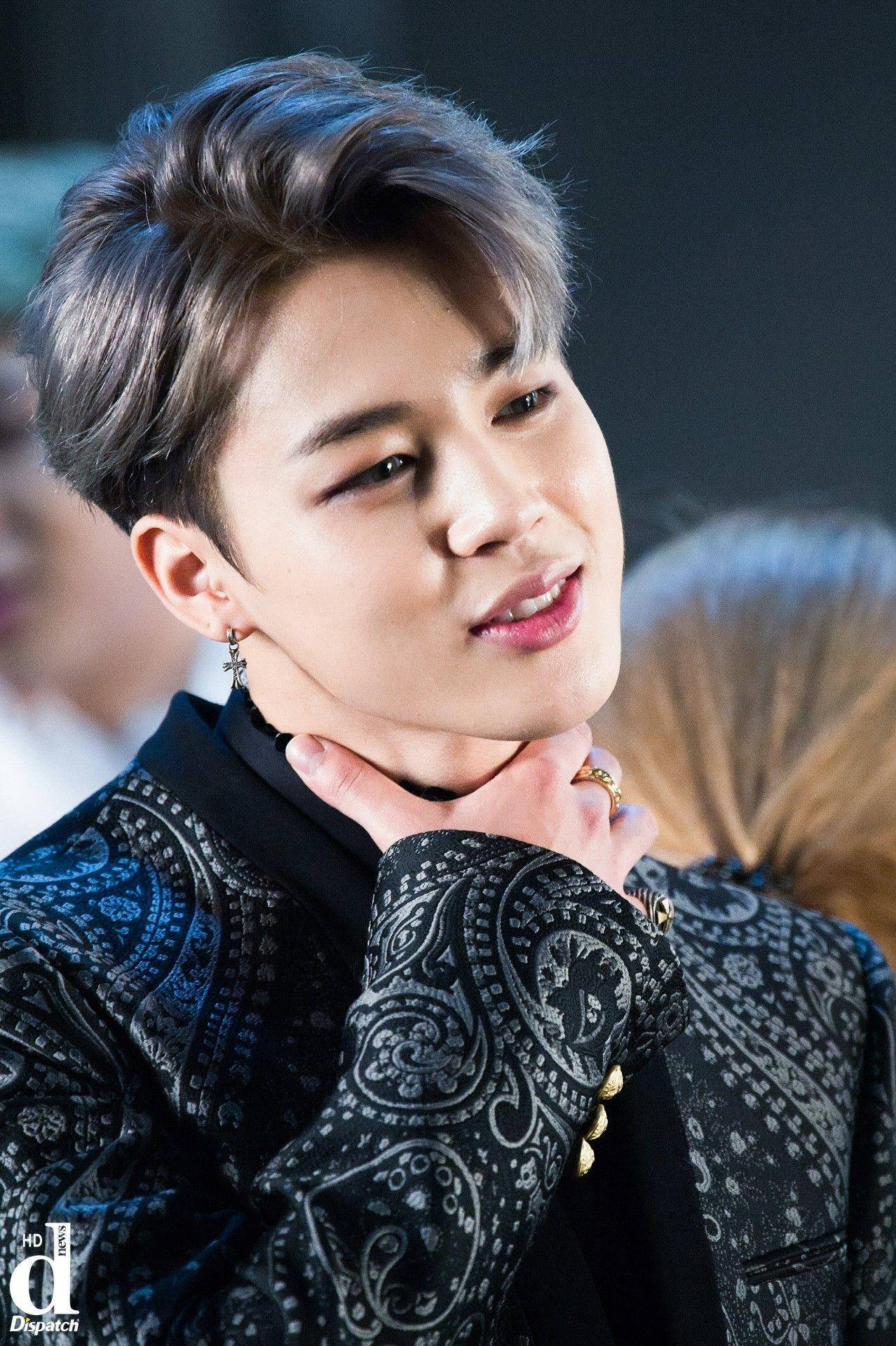 Jimin BTS, patterned black jacket, styled hair, Full HD Phone Wallpaper