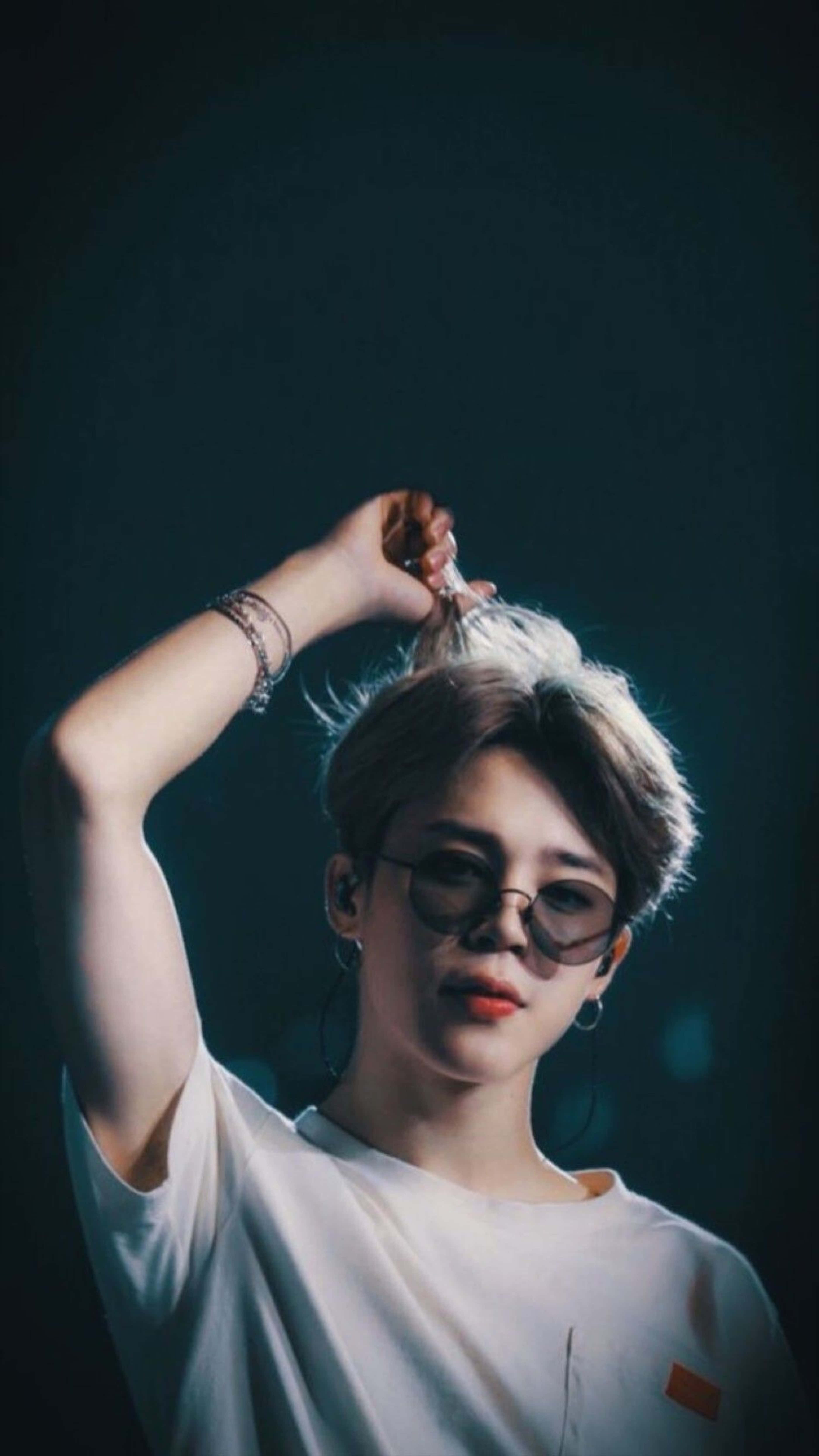 BTS Jimin, white, short hair, 5K Phone Wallpaper
