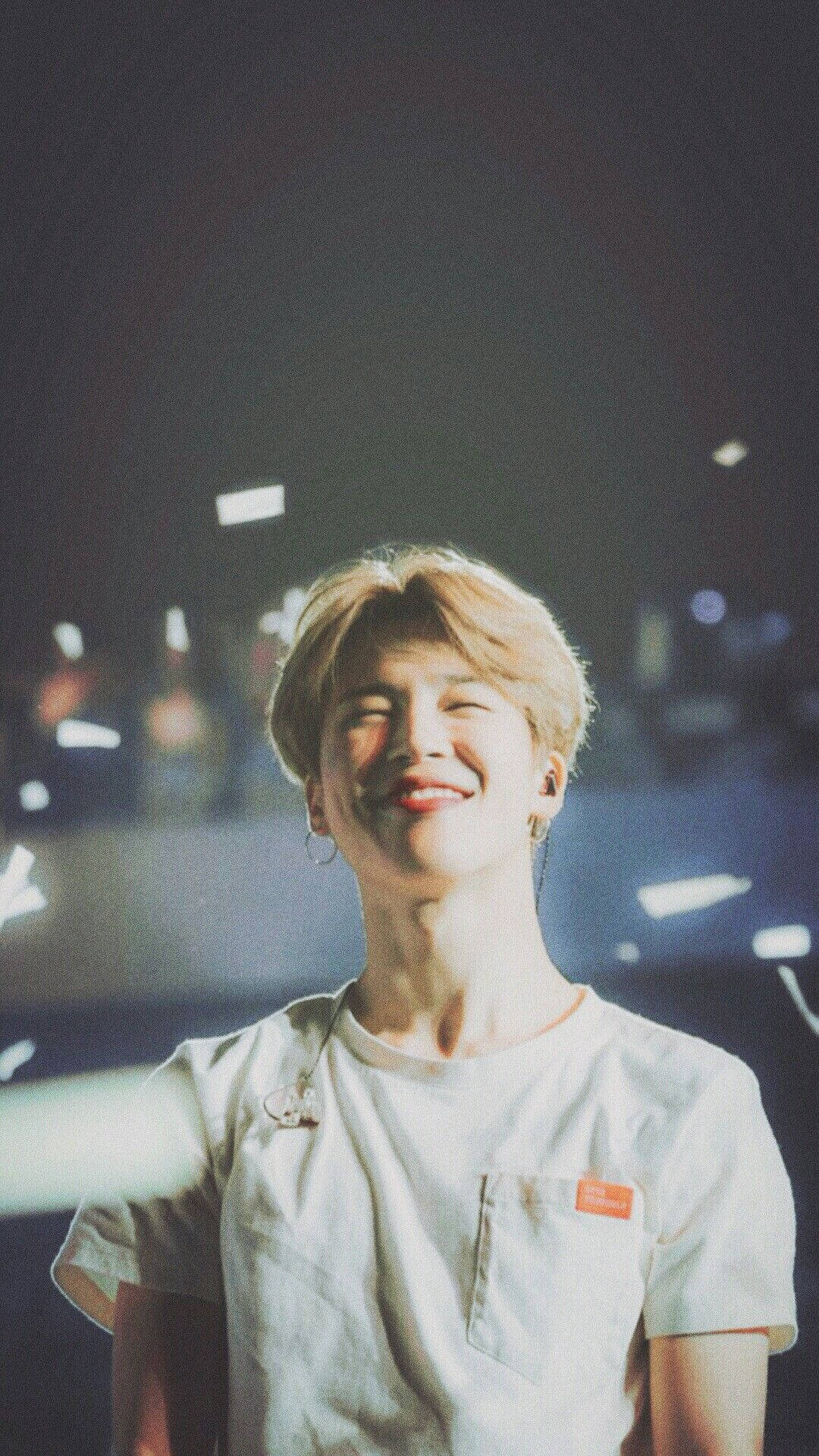 Jimin BTS, blonde hair, dimly lit venue, Full HD Phone Wallpaper