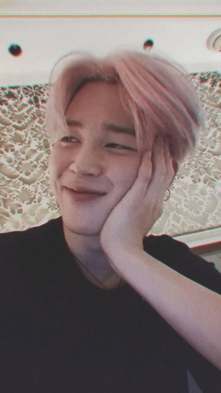 Jimin, pink hair, gentle smile, HD Phone Wallpaper