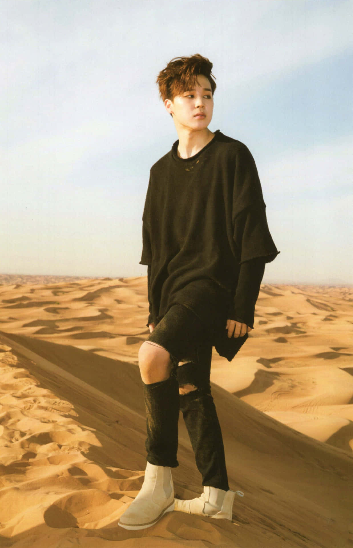 Jimin, desert, sunlit desert dune, Full HD Phone Wallpaper
