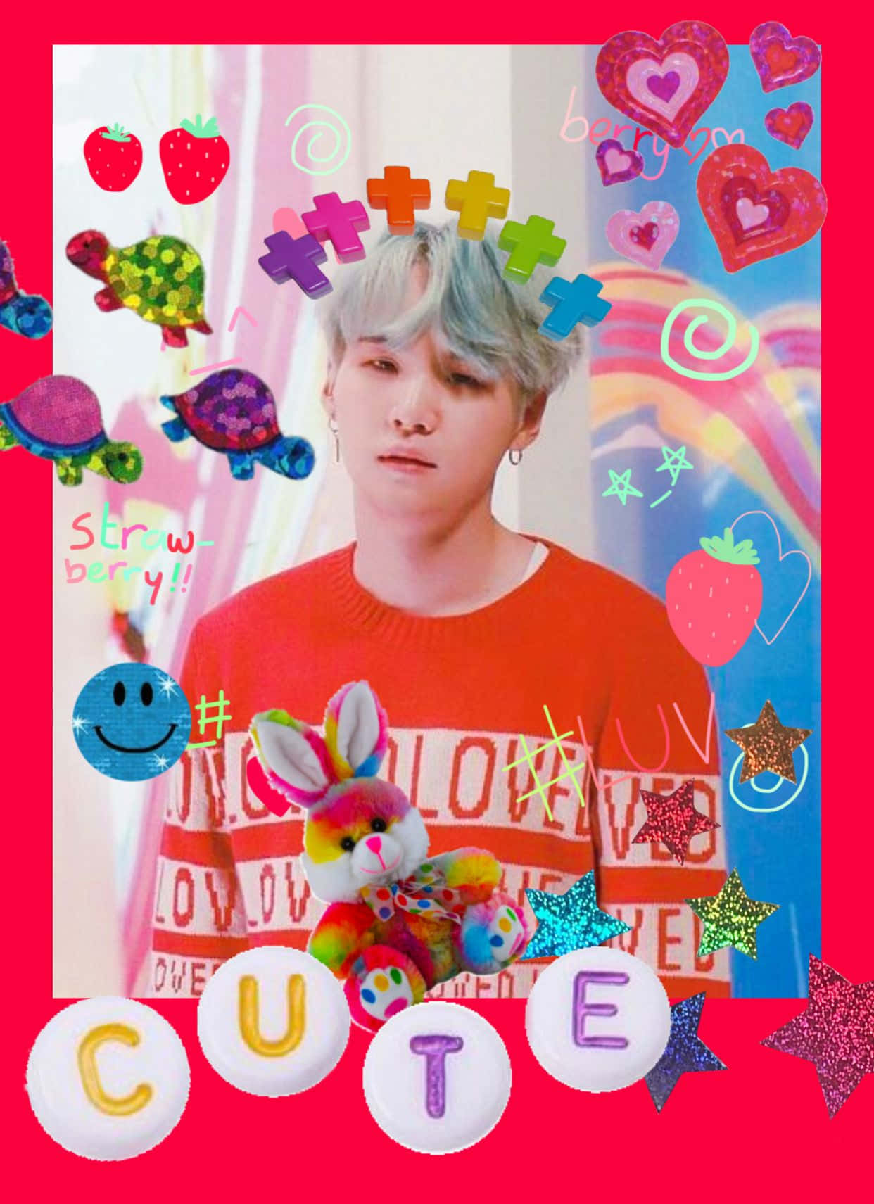Jimin, kidcore aesthetic, pastel hair, HD Phone Wallpaper