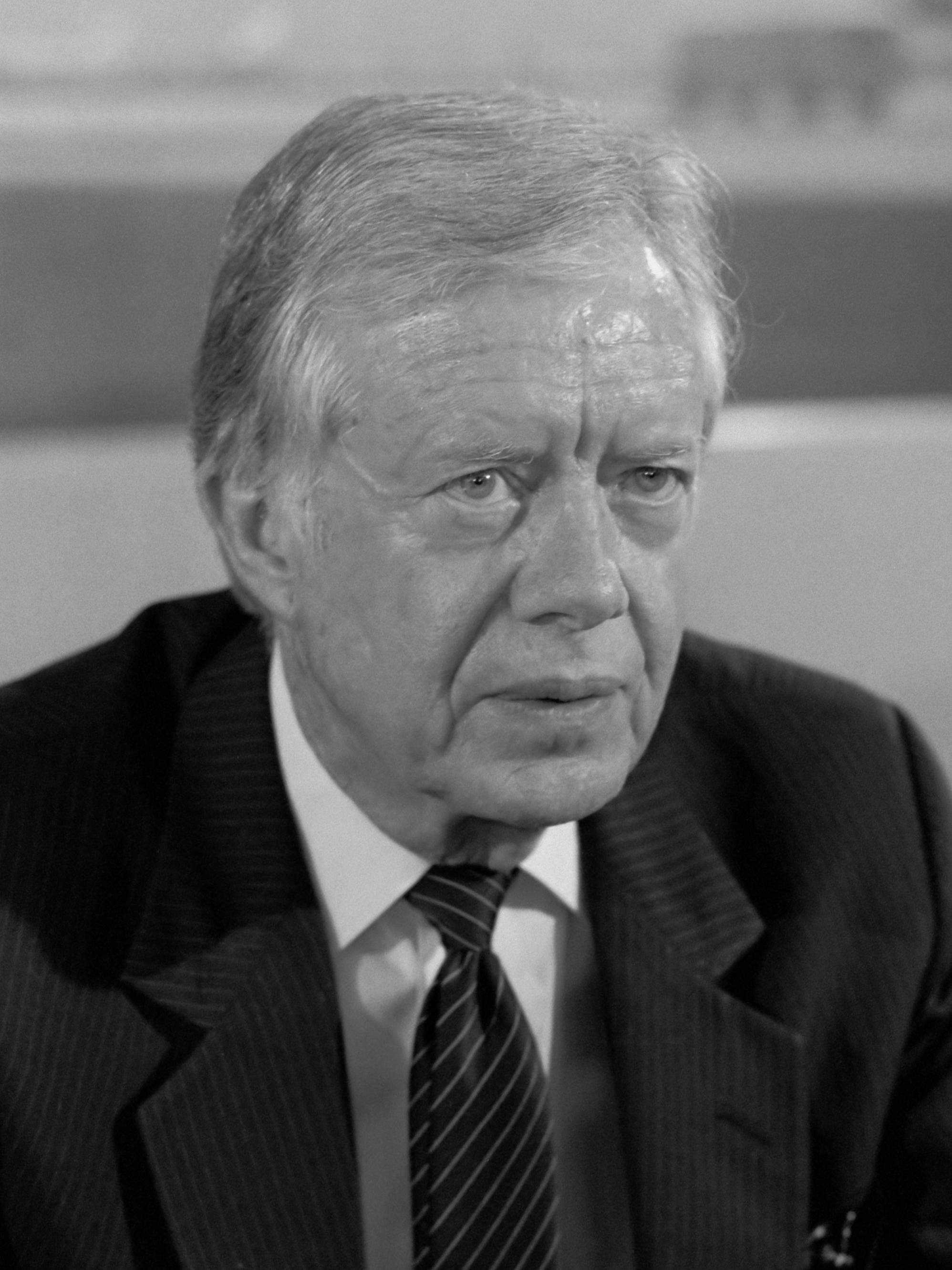 Jimmy Carter, pinstripe suit, tie, 2K Phone Wallpaper
