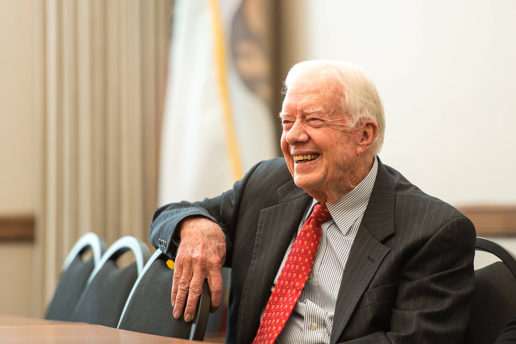 Jimmy Carter, white hair, conference table, HD Desktop Wallpaper