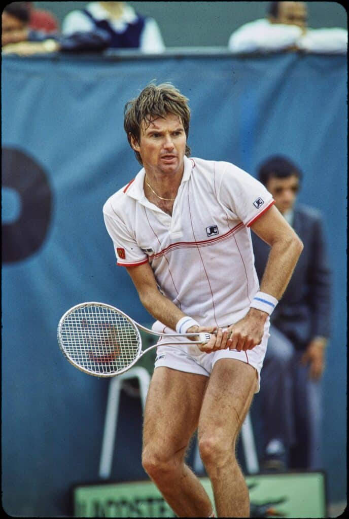 Jimmy Connors, retro tennis, white attire, SD Phone Wallpaper