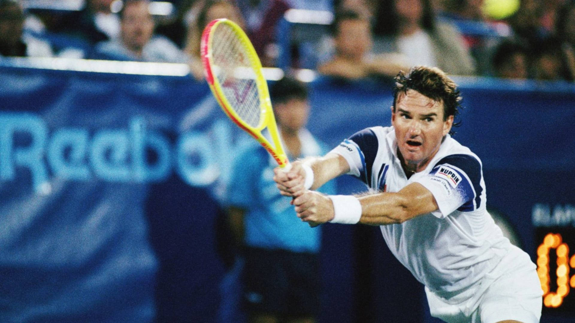 Jimmy Connors, 1992 U.S. Open, white and blue gear, Full HD Desktop Wallpaper