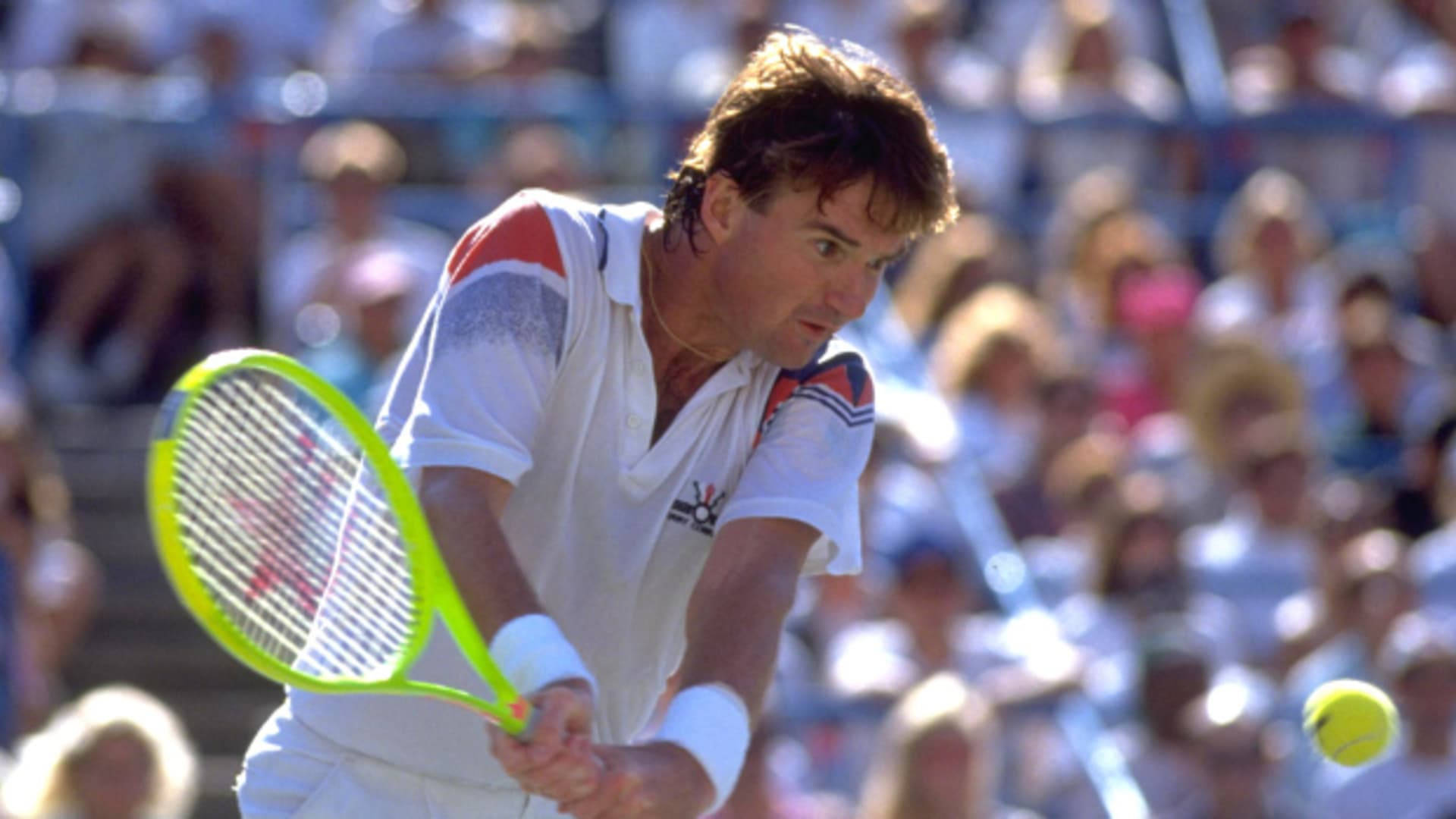 Jimmy Connors, 1991 U.S. Open, white gear, Full HD Desktop Wallpaper