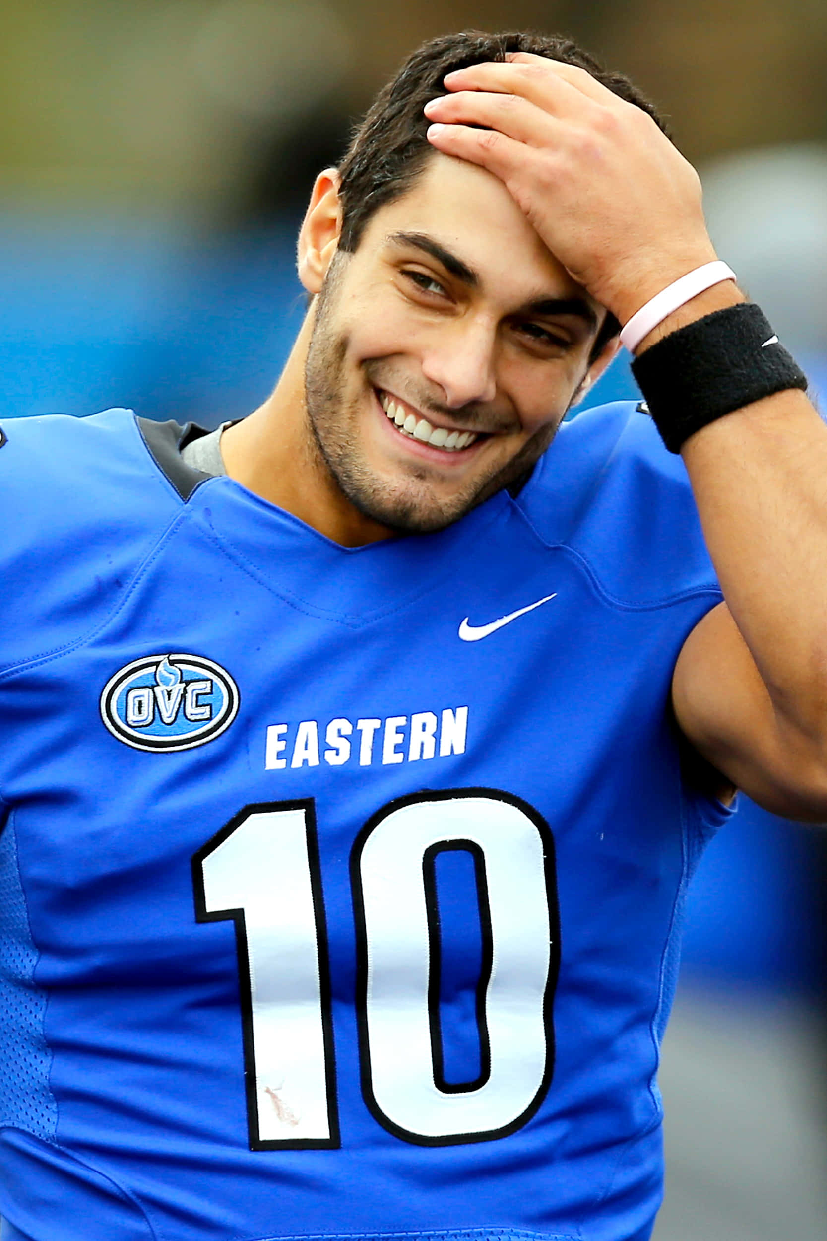 Jimmy Garoppolo, blue Eastern jersey, number 10, Full HD Phone Wallpaper
