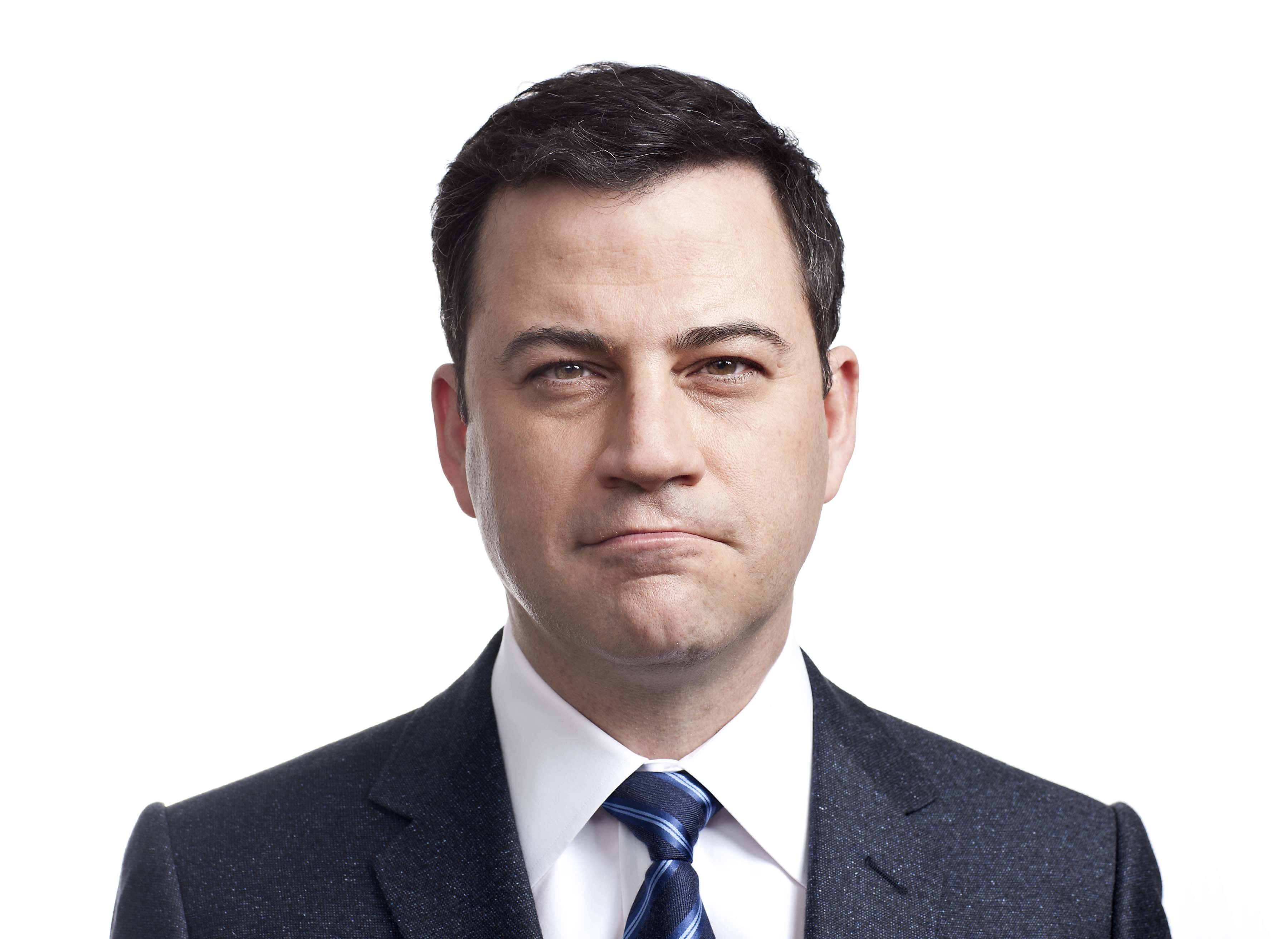 Jimmy Kimmel, dark suit, blue tie, 2K Desktop Wallpaper