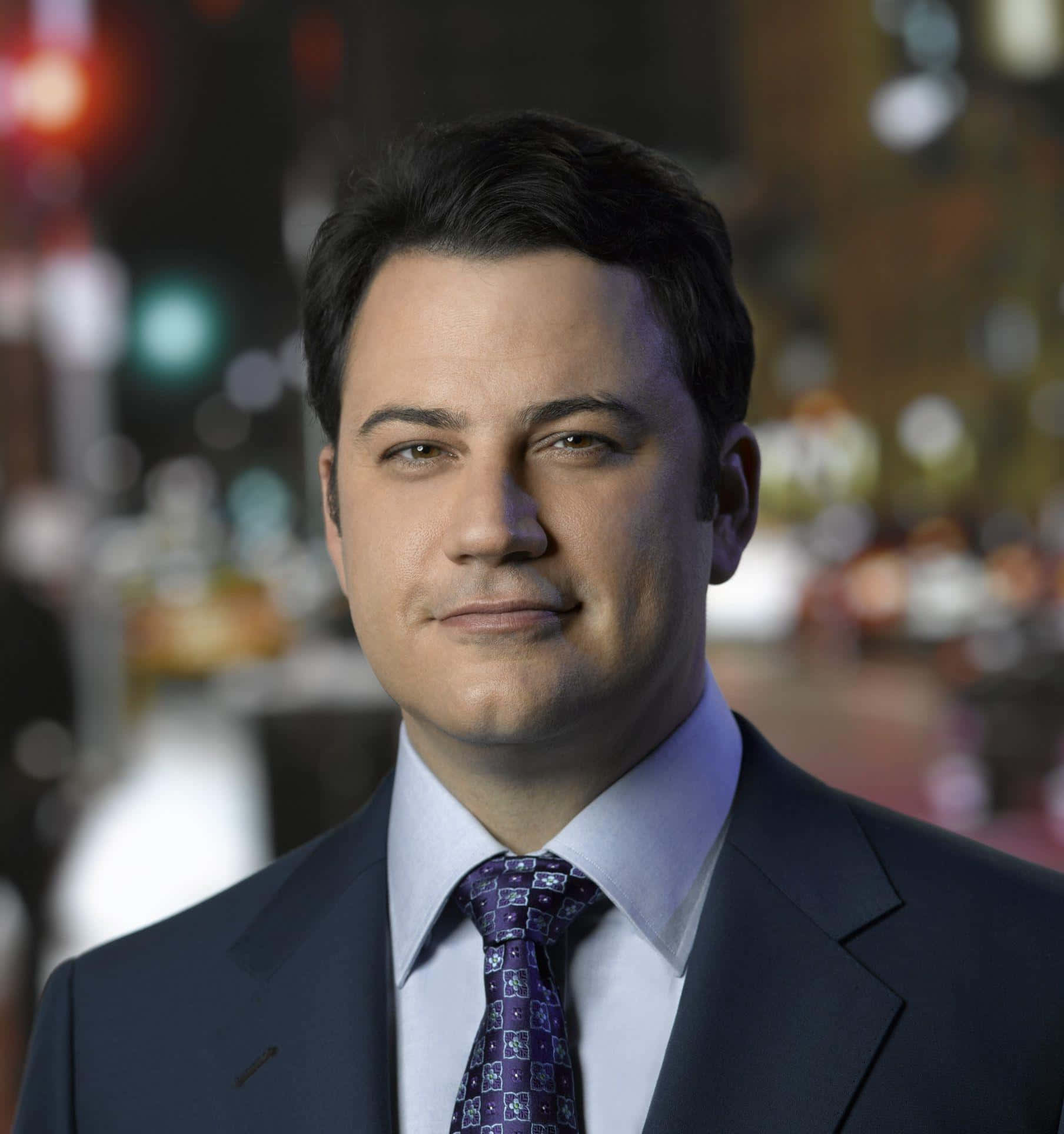 Jimmy Kimmel, dark suit, patterned tie, Full HD Phone Wallpaper