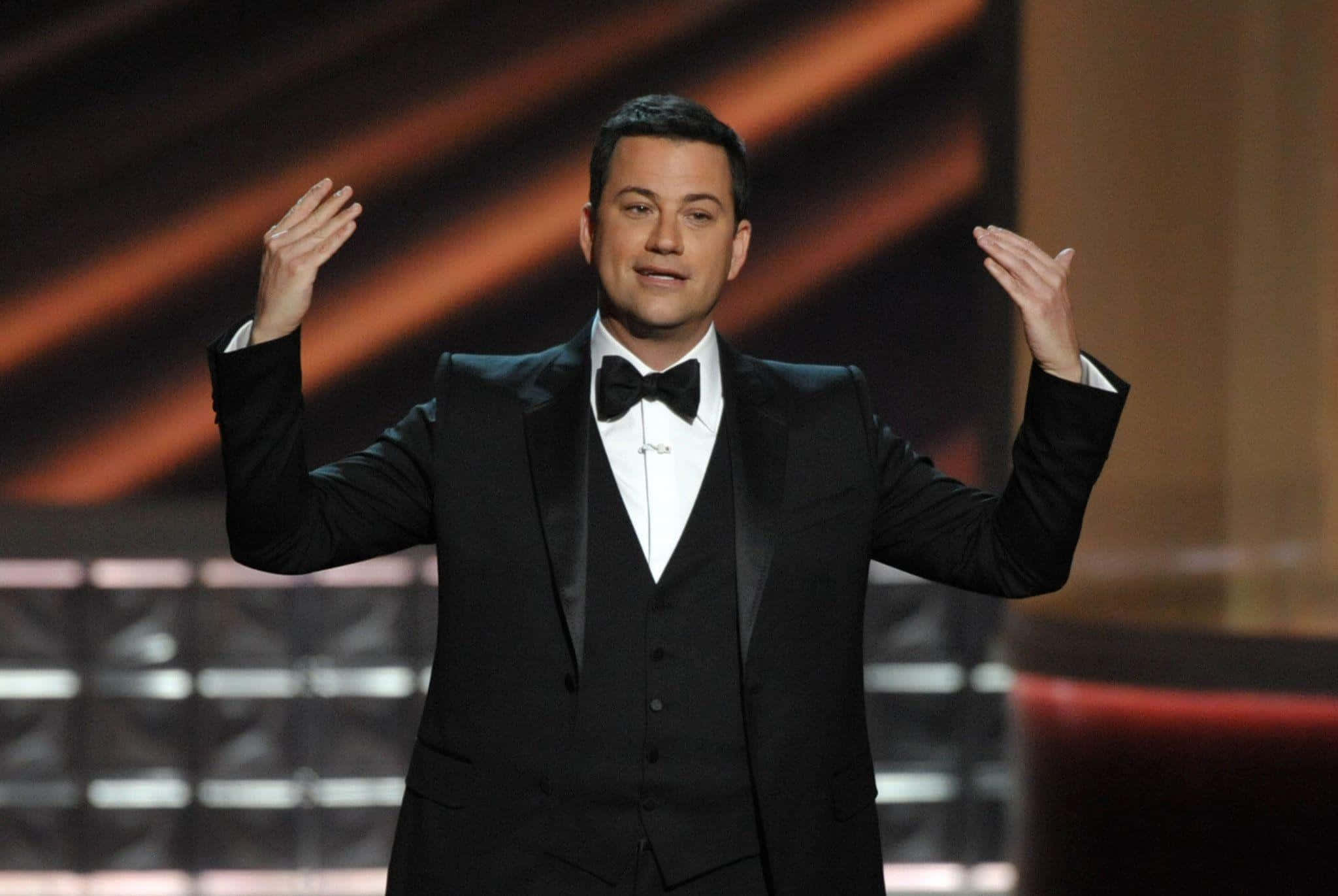 Jimmy Kimmel, black tuxedo, bow tie, Full HD Desktop Wallpaper