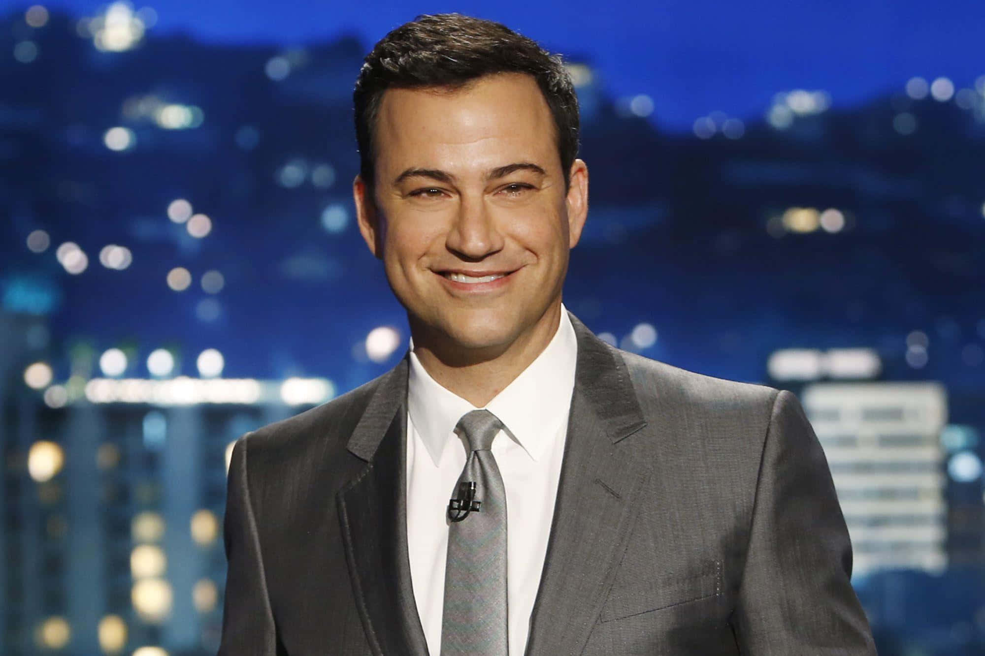 Jimmy Kimmel, gray suit, tie, Full HD Desktop Wallpaper