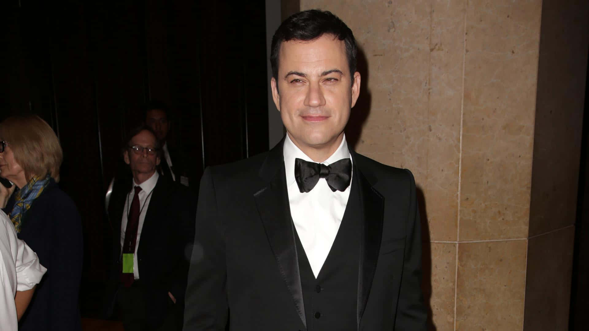 Jimmy Kimmel, black tuxedo, bow tie, Full HD Desktop Wallpaper