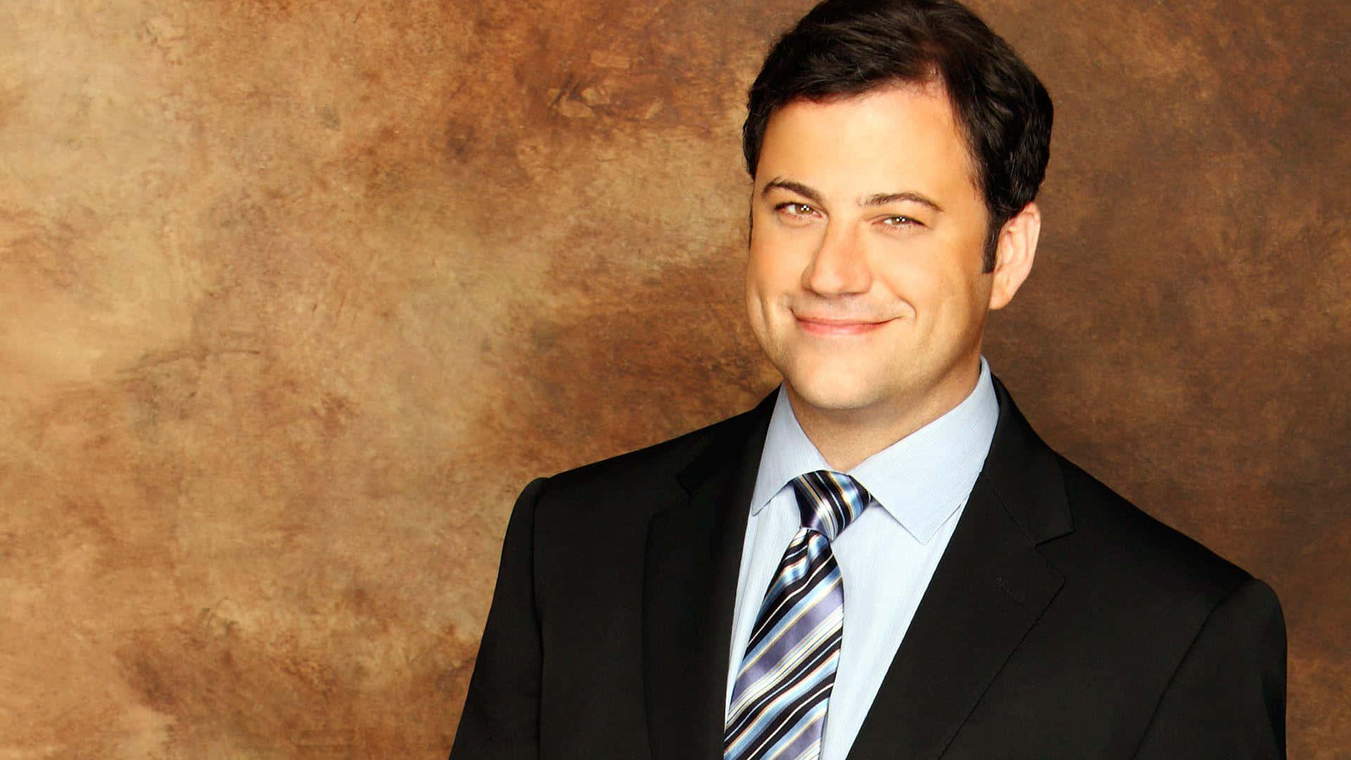 Jimmy Kimmel, black suit, striped tie, Full HD Desktop Wallpaper