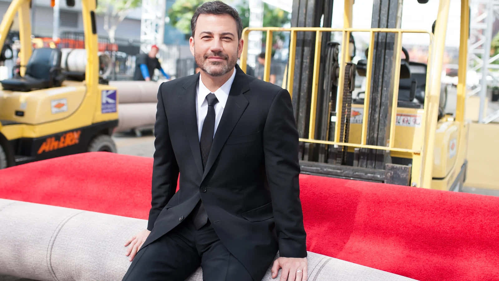 Jimmy Kimmel, black suit, red carpet, HD Desktop Wallpaper