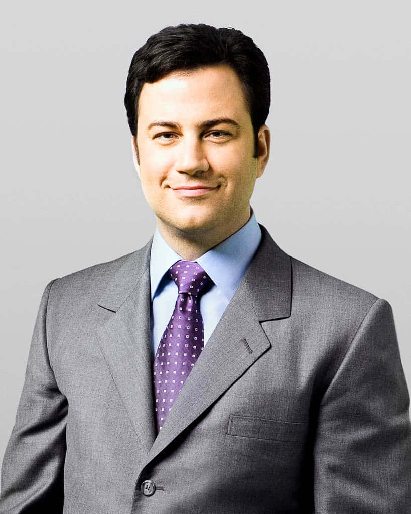 Jimmy Kimmel, gray suit, purple patterned tie, SD Phone Wallpaper