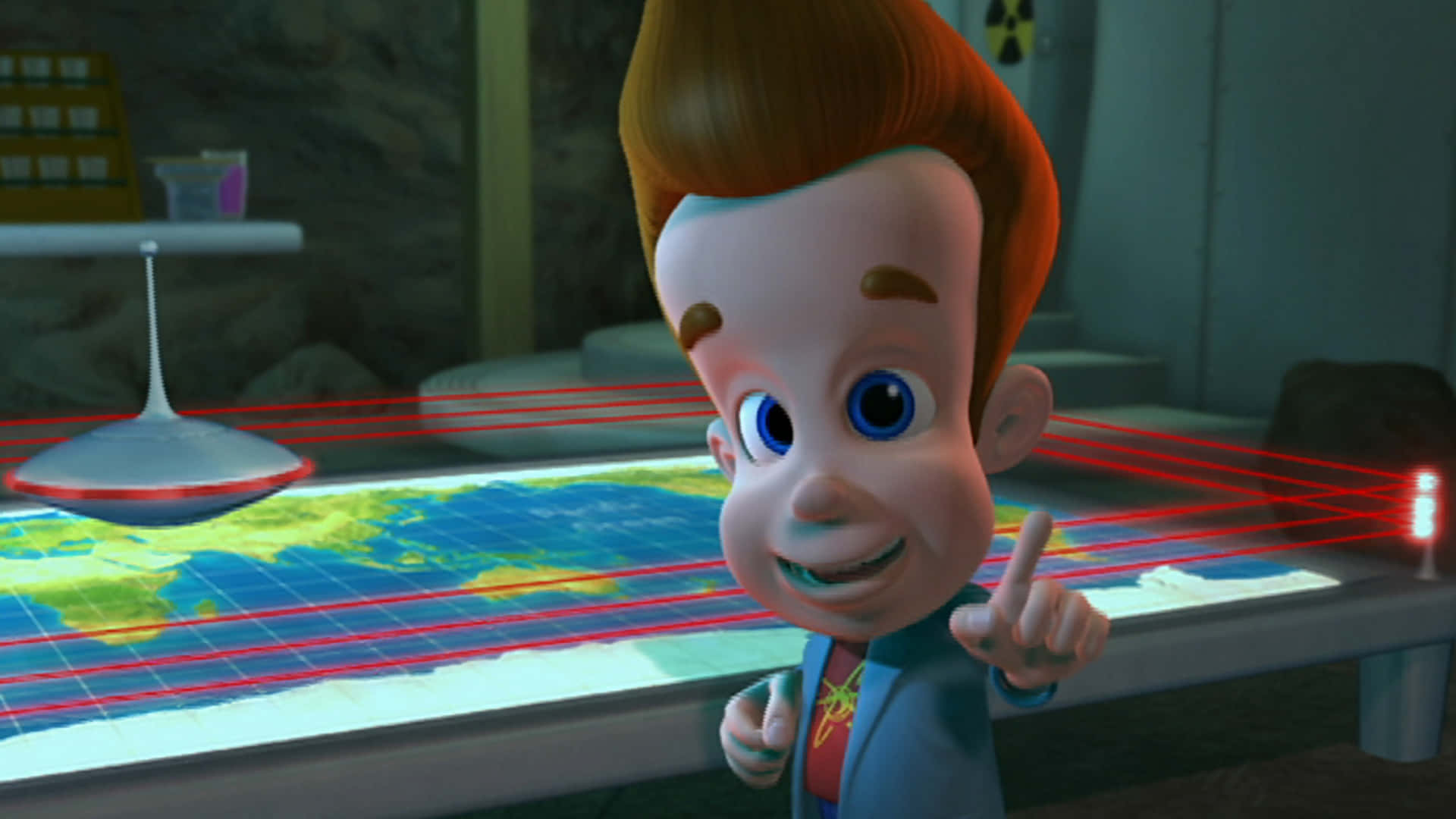 Jimmy Neutron, Boy Genius, glowing world map, Full HD Desktop Wallpaper