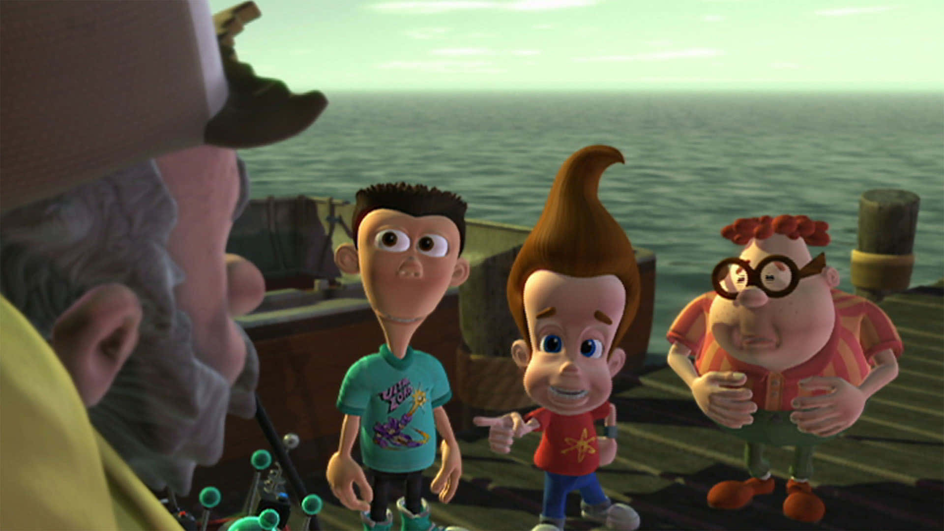Jimmy Neutron Boy Genius, fisherman, wooden dock, Full HD Desktop Wallpaper