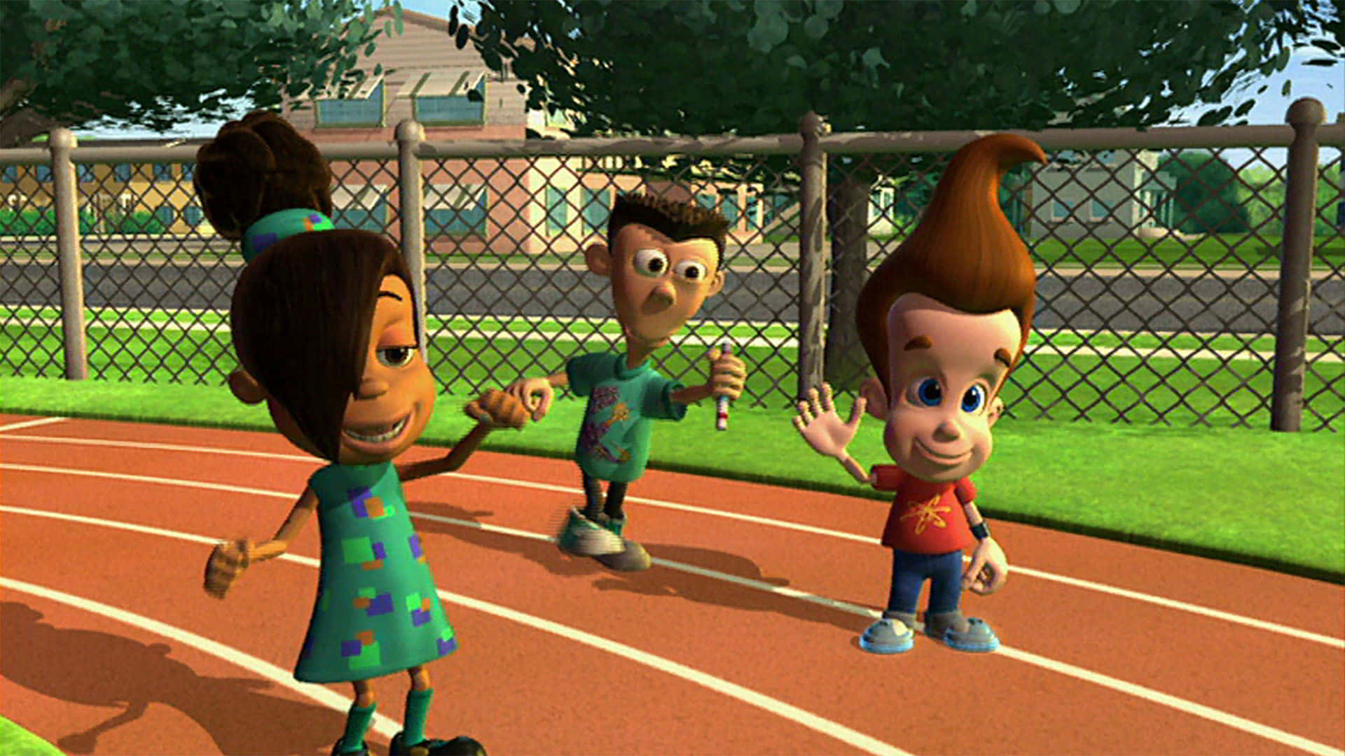 Jimmy Neutron Boy Genius, red track, bright daylight, Full HD Desktop Wallpaper