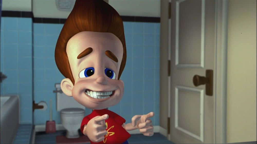 Jimmy Neutron Boy Genius, spiky brown hair, blue eyes, SD Desktop Wallpaper