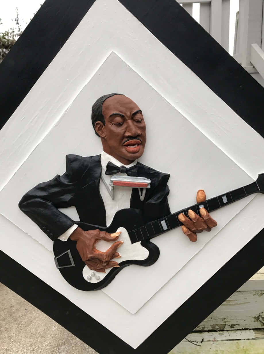 Jimmy Reed, tuxedo, guitar, SD Phone Wallpaper