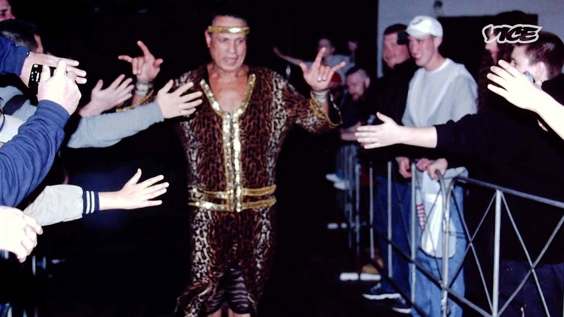 Jimmy Snuka, leopard-print gold outfit, headband, Full HD Desktop Wallpaper
