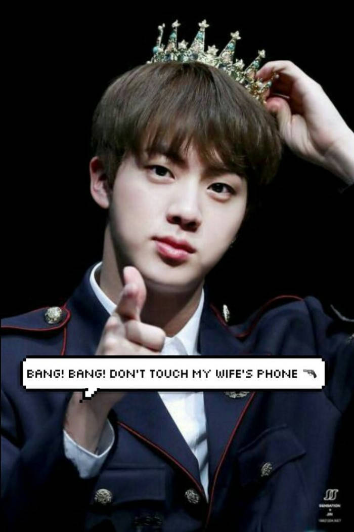 Jin BTS, cute crown, jeweled crown, SD Phone Wallpaper