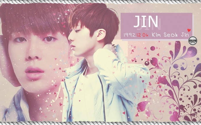 Jin BTS, pink theme, soft pink, SD Desktop Wallpaper