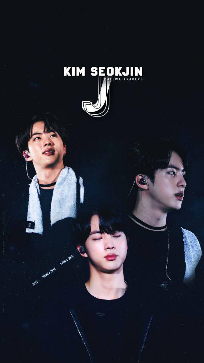 Jin BTS, black backdrop, starry black background, SD Phone Wallpaper
