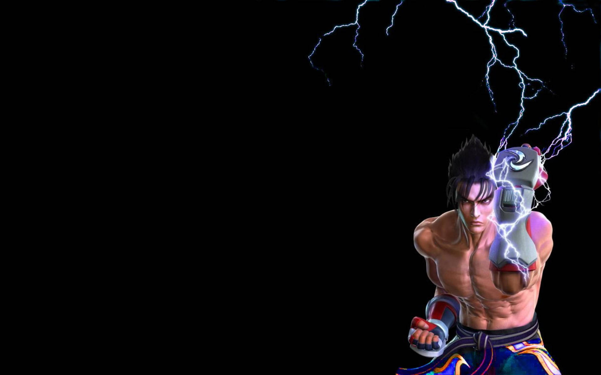 Jin Kazama, lightning fist, electric energy, Full HD Desktop Wallpaper