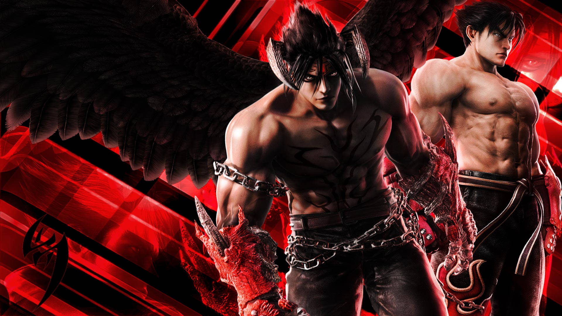 Jin Kazama, normal form, devil form, Full HD Desktop Wallpaper