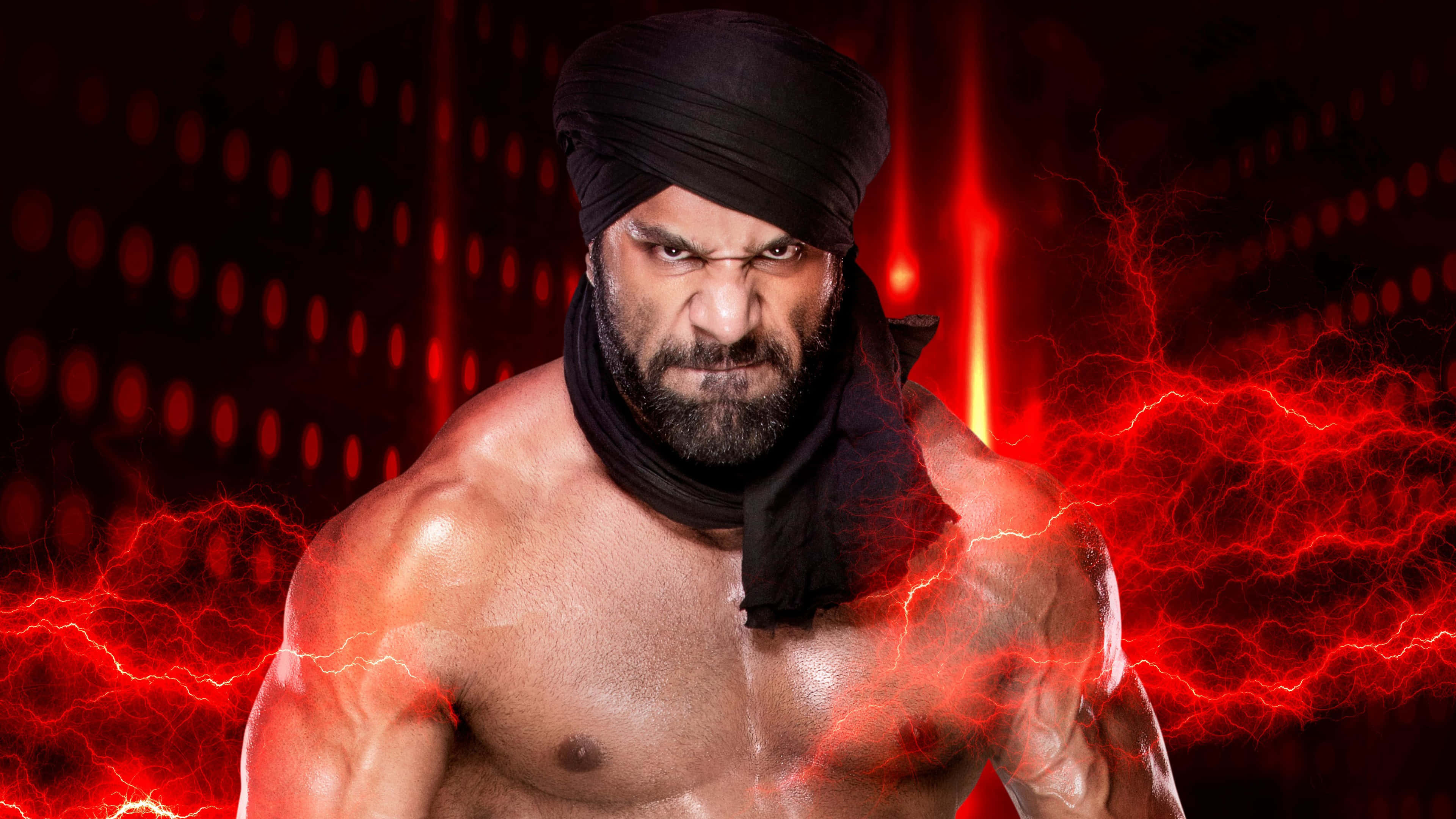 Jinder Mahal, black turban, beard, 4K Desktop Wallpaper