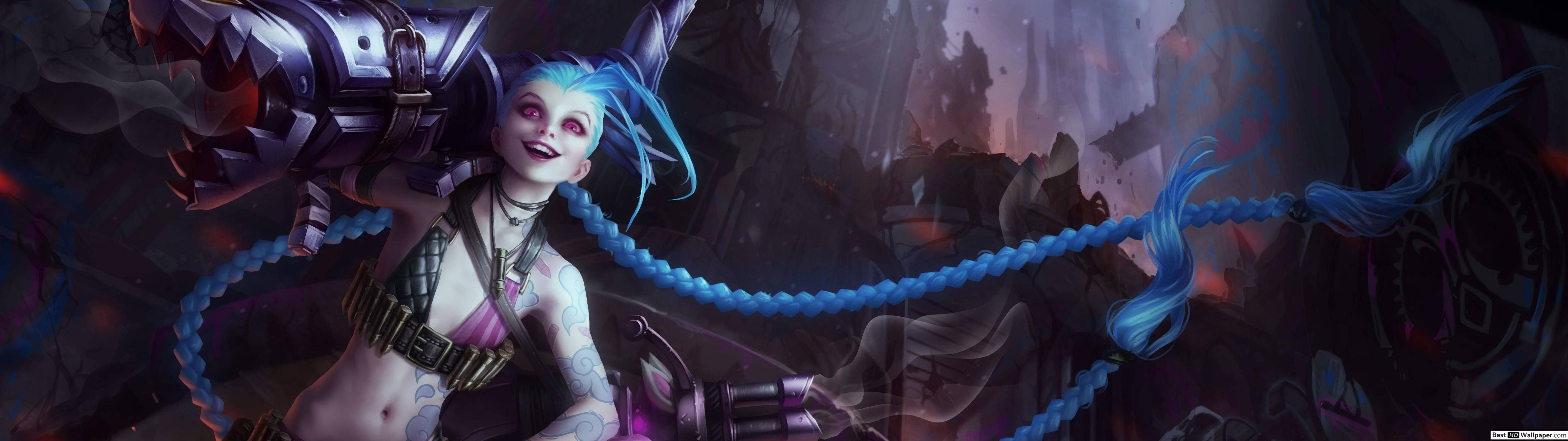 Jinx, Arcane, blue-haired, 5K Desktop Wallpaper