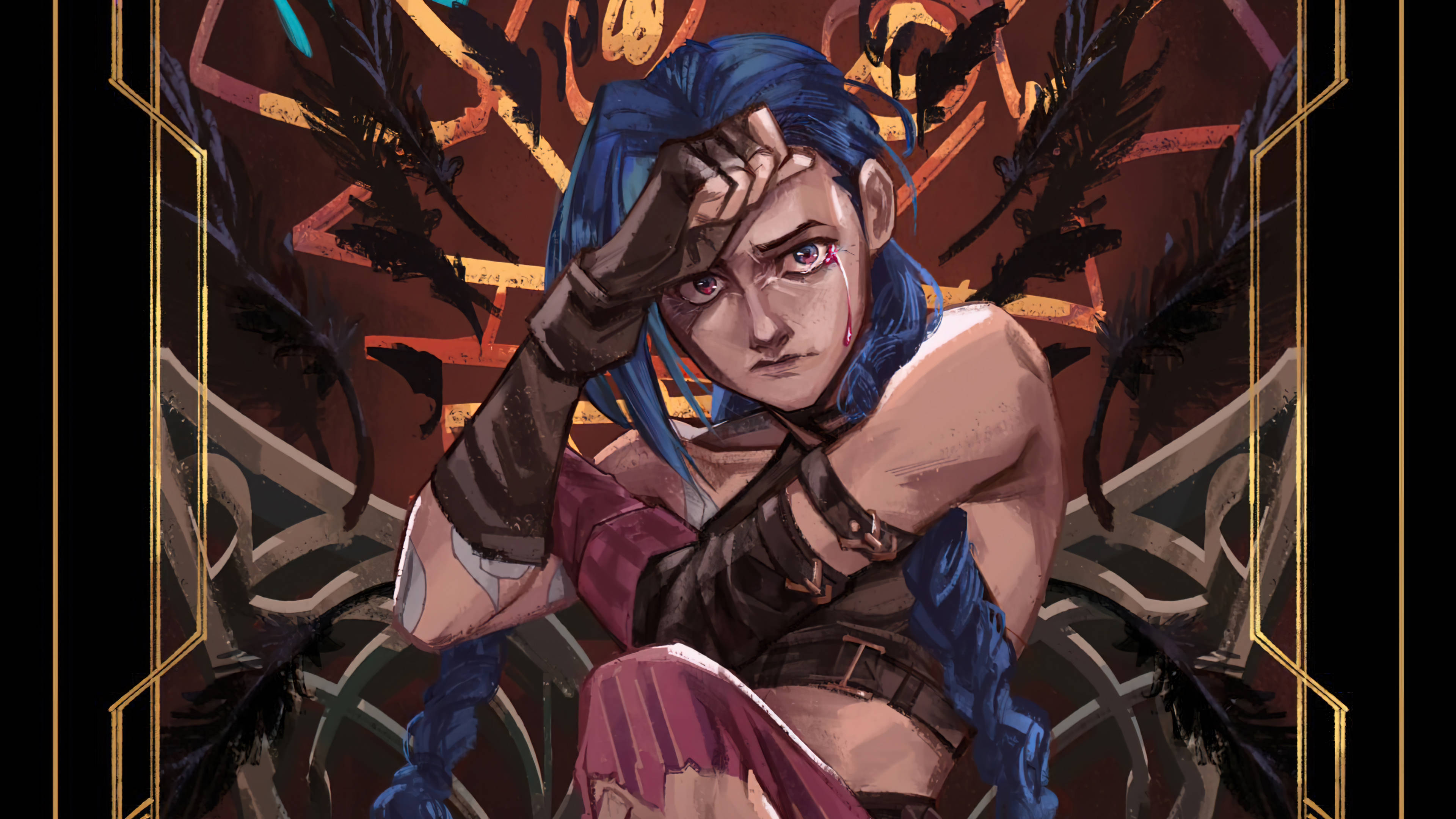 Jinx, Arcane, blue-haired, 4K Desktop Wallpaper