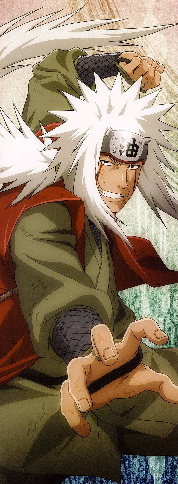 Jiraiya, spiky white hair, headband, Full HD Phone Wallpaper