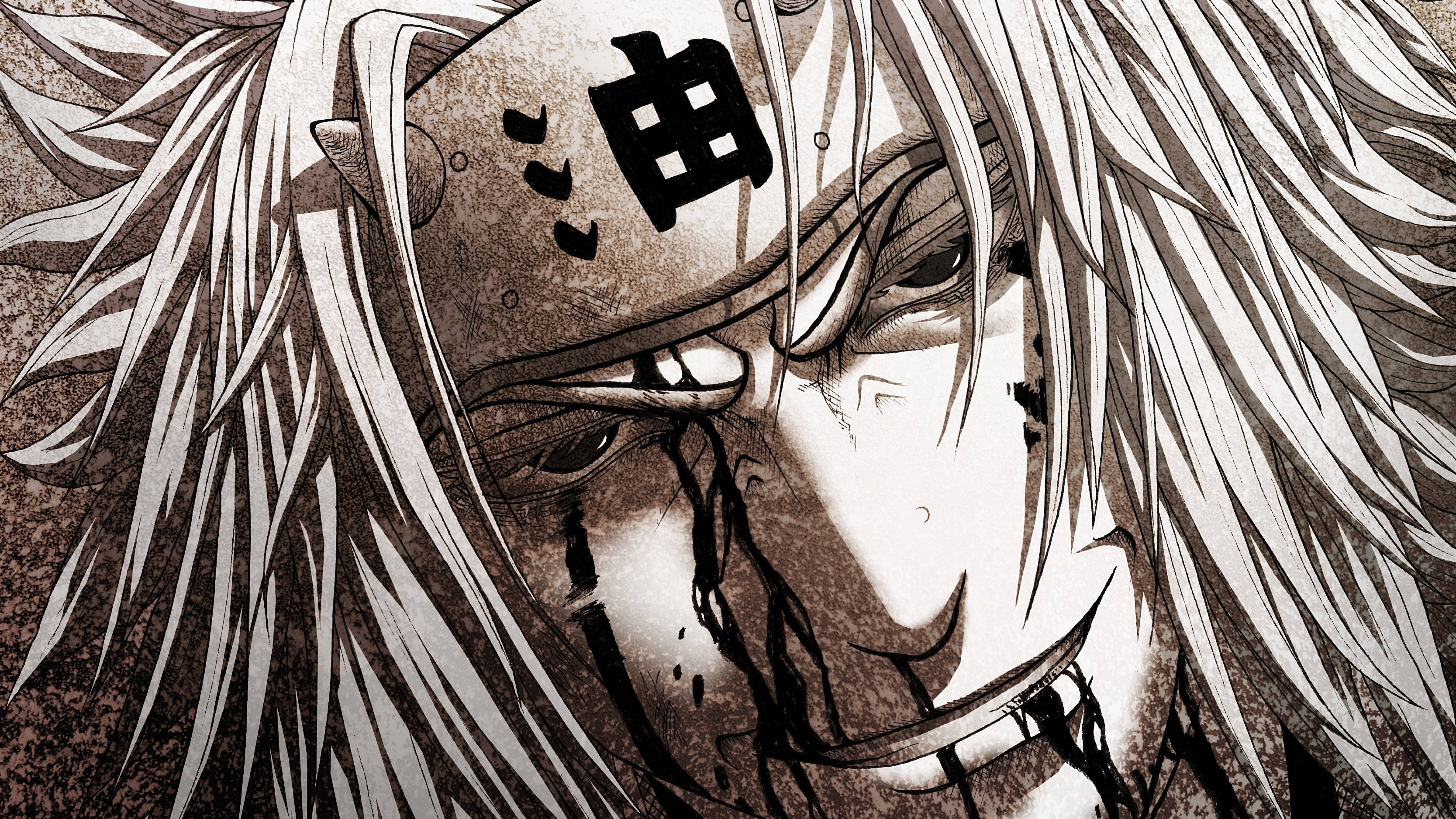 Jiraiya, 4K, white hair, 5K Desktop Wallpaper
