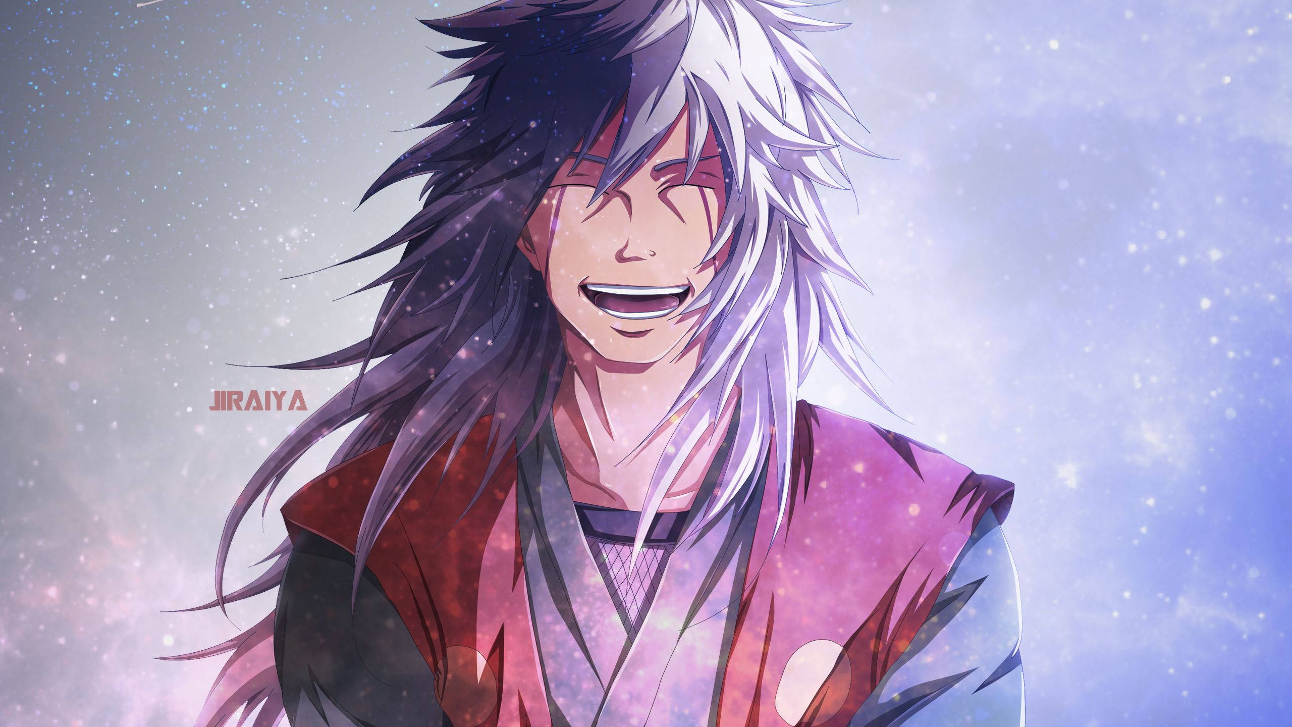 Jiraiya, anime character, cosmic background, 2K Desktop Wallpaper