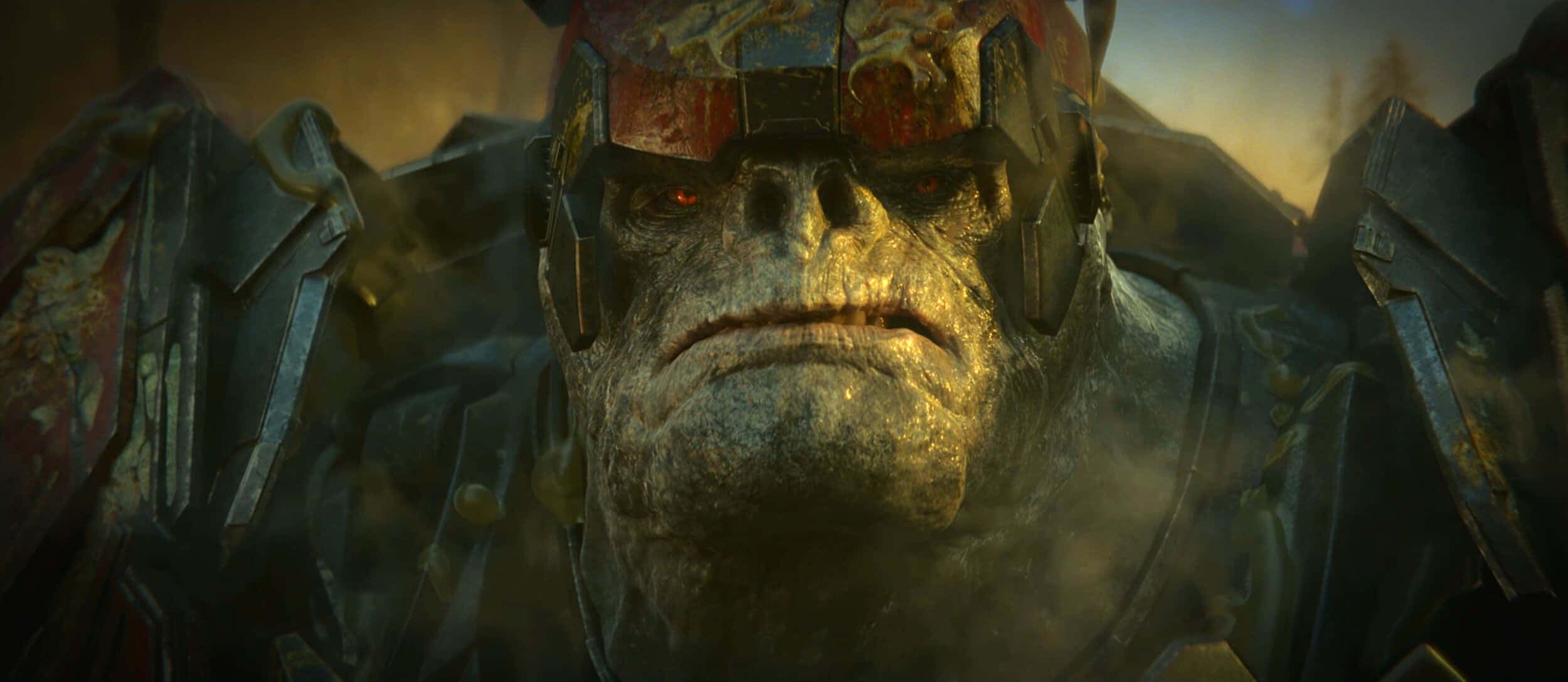 Jiralhanae, glowing red eyes, weathered face, Full HD Desktop Wallpaper