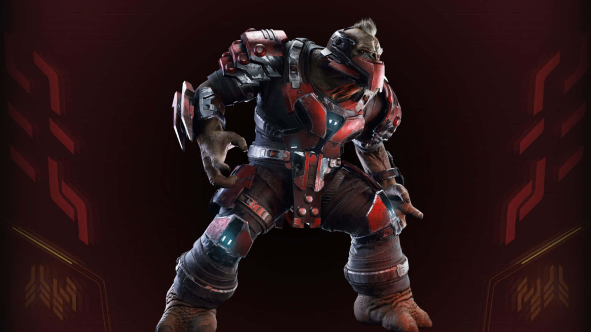 Jiralhanae, red and black gear, combat stance, Full HD Desktop Wallpaper