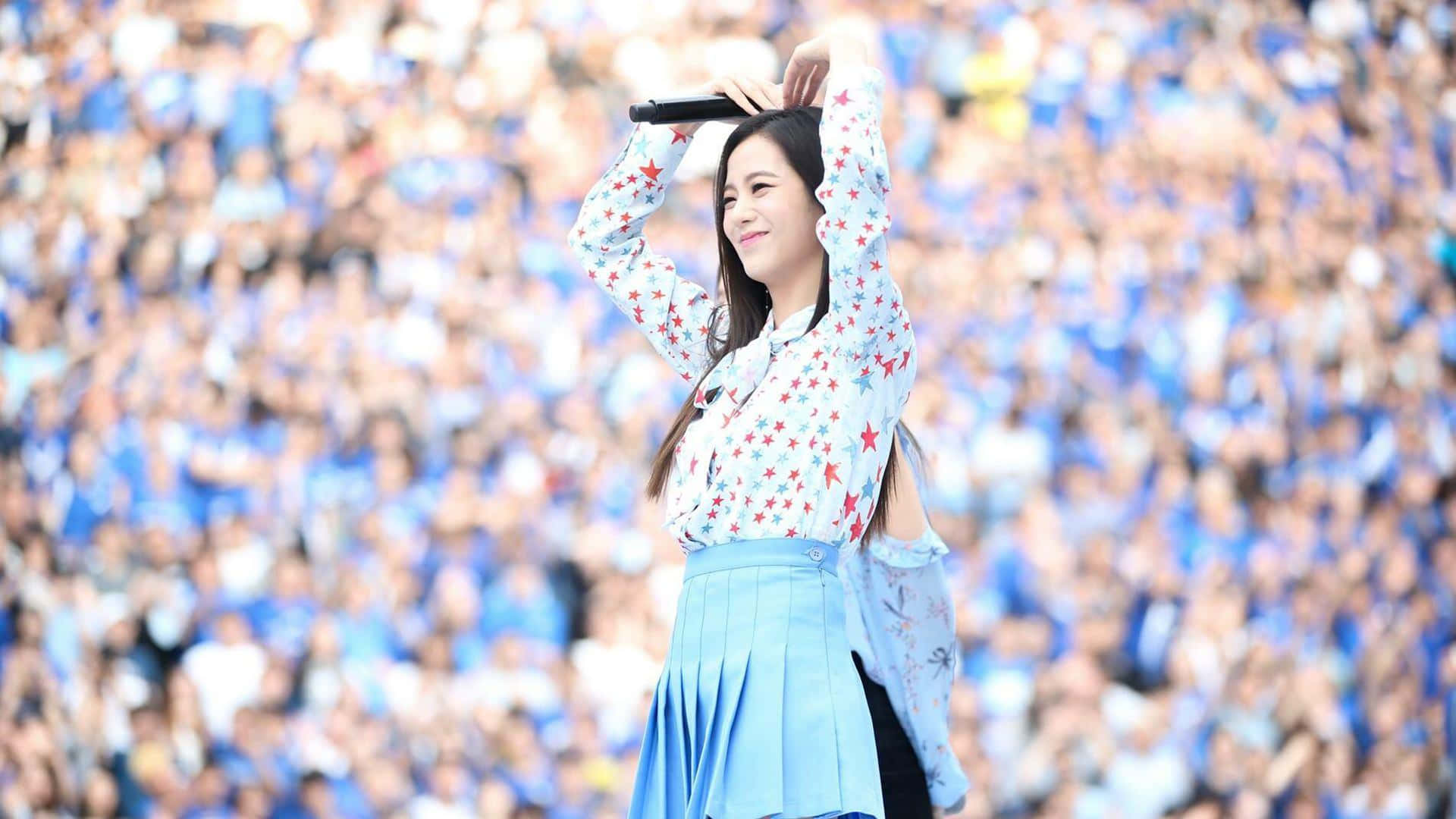 Jisoo Blackpink, stadium, heart, Full HD Desktop Wallpaper