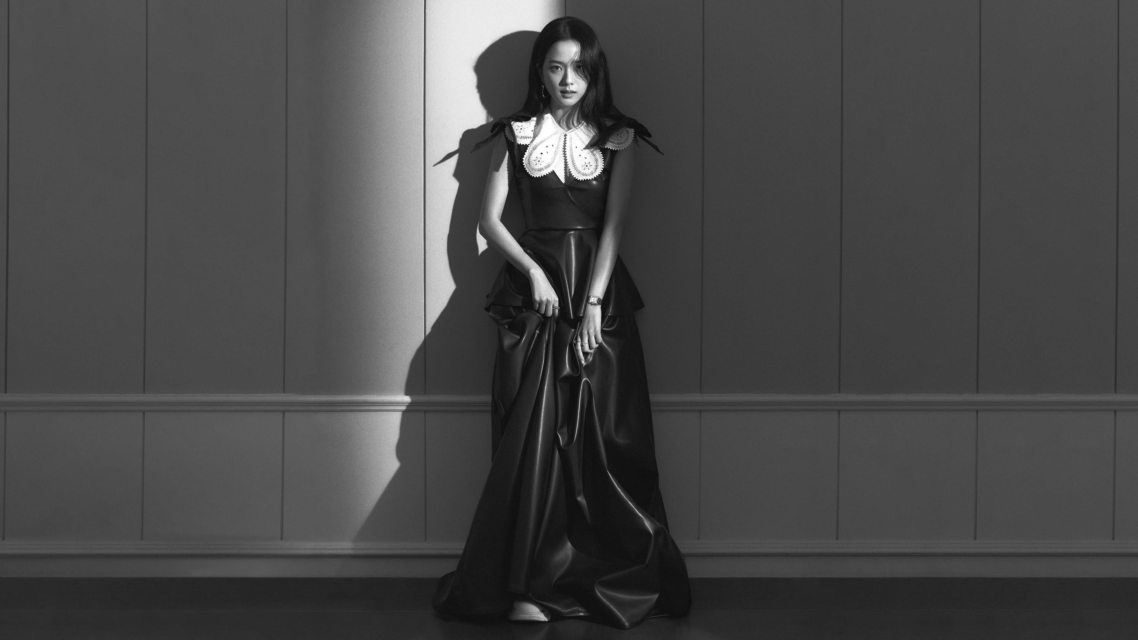 Jisoo, Blackpink, black gown, 4K Desktop Wallpaper