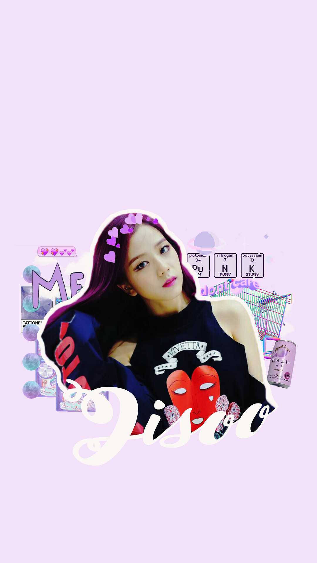 Blackpink, Jisoo, purple hair, Full HD Phone Wallpaper