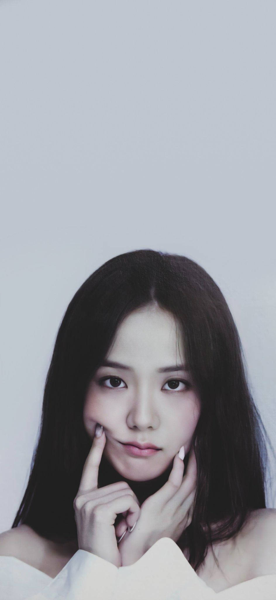 Jisoo, poking cheek, dark hair, Full HD Phone Wallpaper