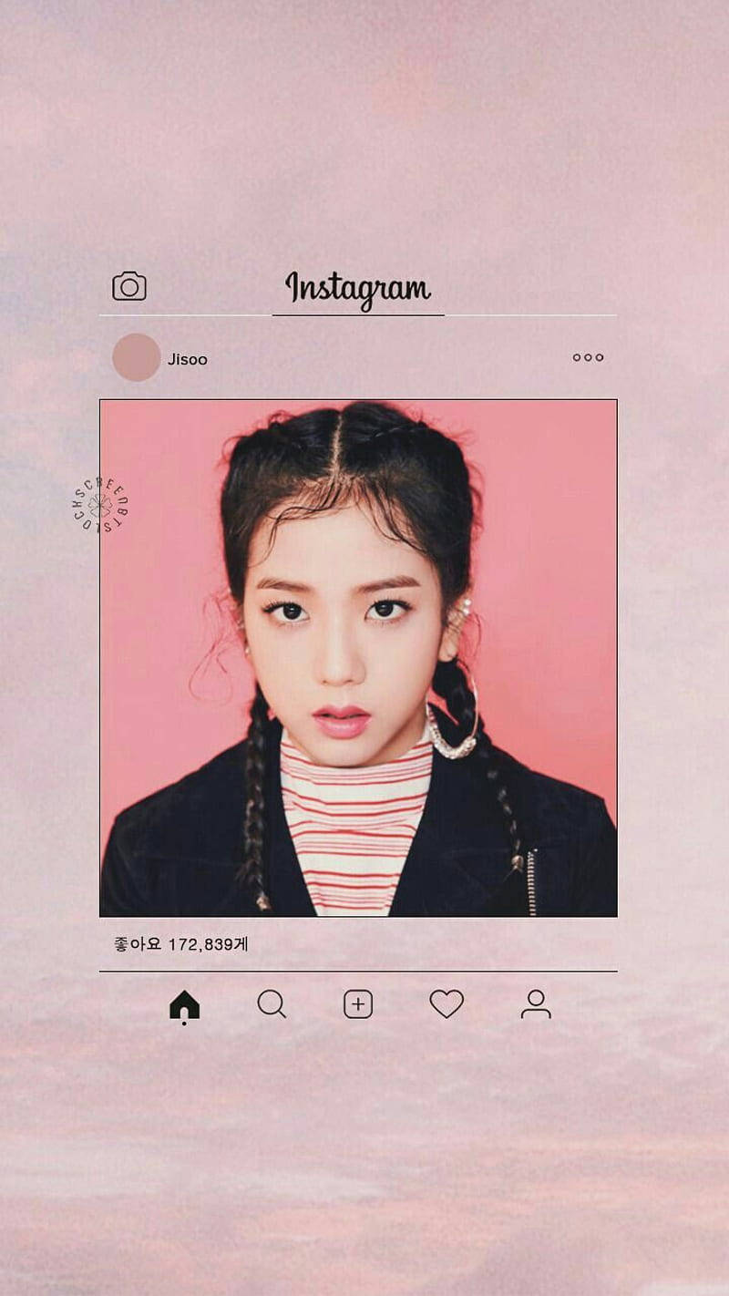 Jisoo, pink aesthetic, braided hair, HD Phone Wallpaper